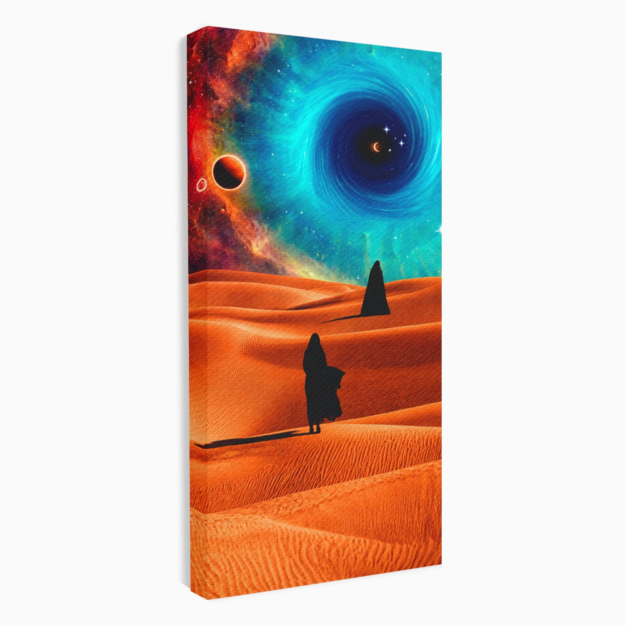 Tablou Canvas Premium LuxCanva® A1730, Calatorie Prin Desertul Cosmic, Desert, Spatiu, Peisaj, Explorare, Living, Culori Vibrante