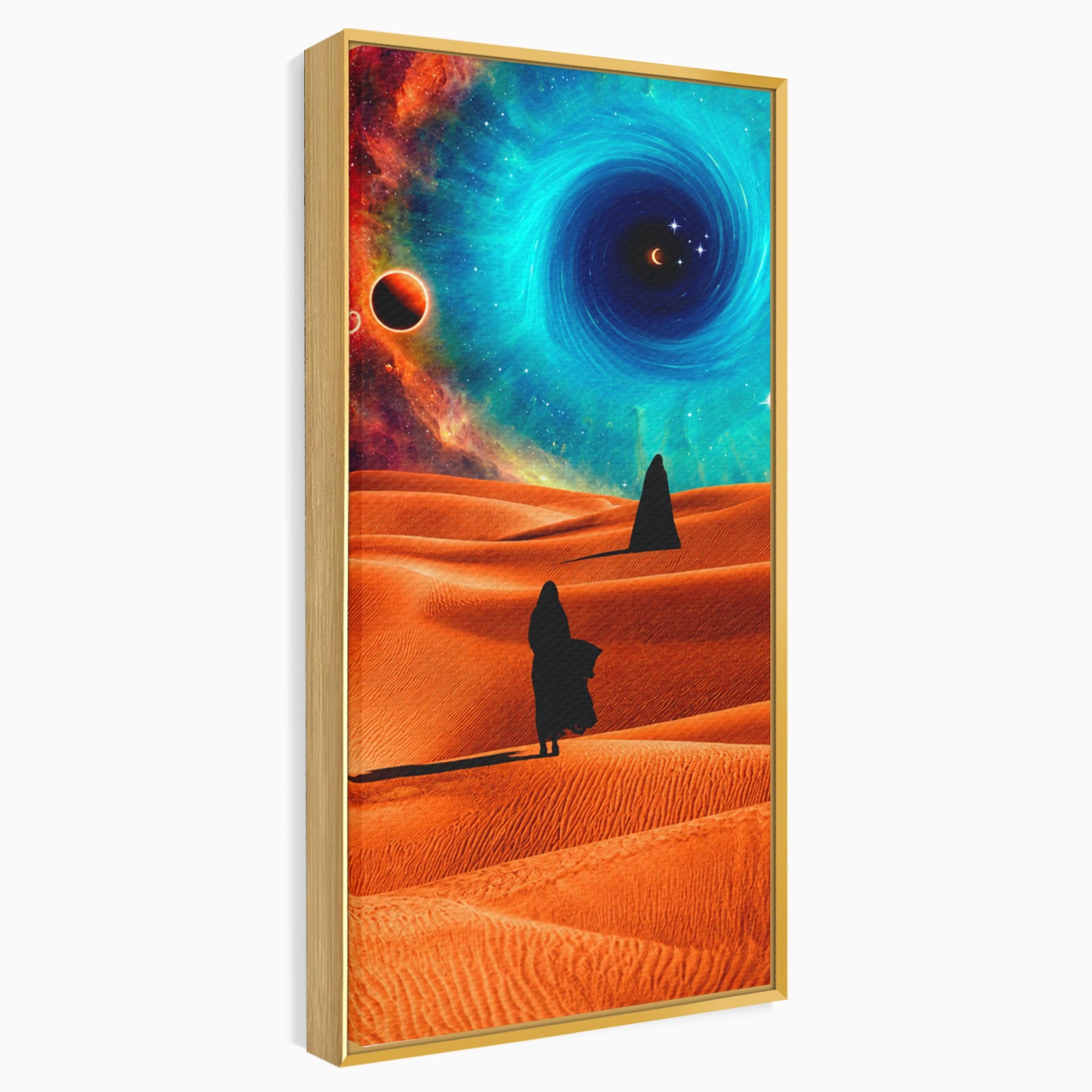 Tablou Canvas Premium LuxCanva® A1730, Calatorie Prin Desertul Cosmic, Desert, Spatiu, Peisaj, Explorare, Living, Culori Vibrante