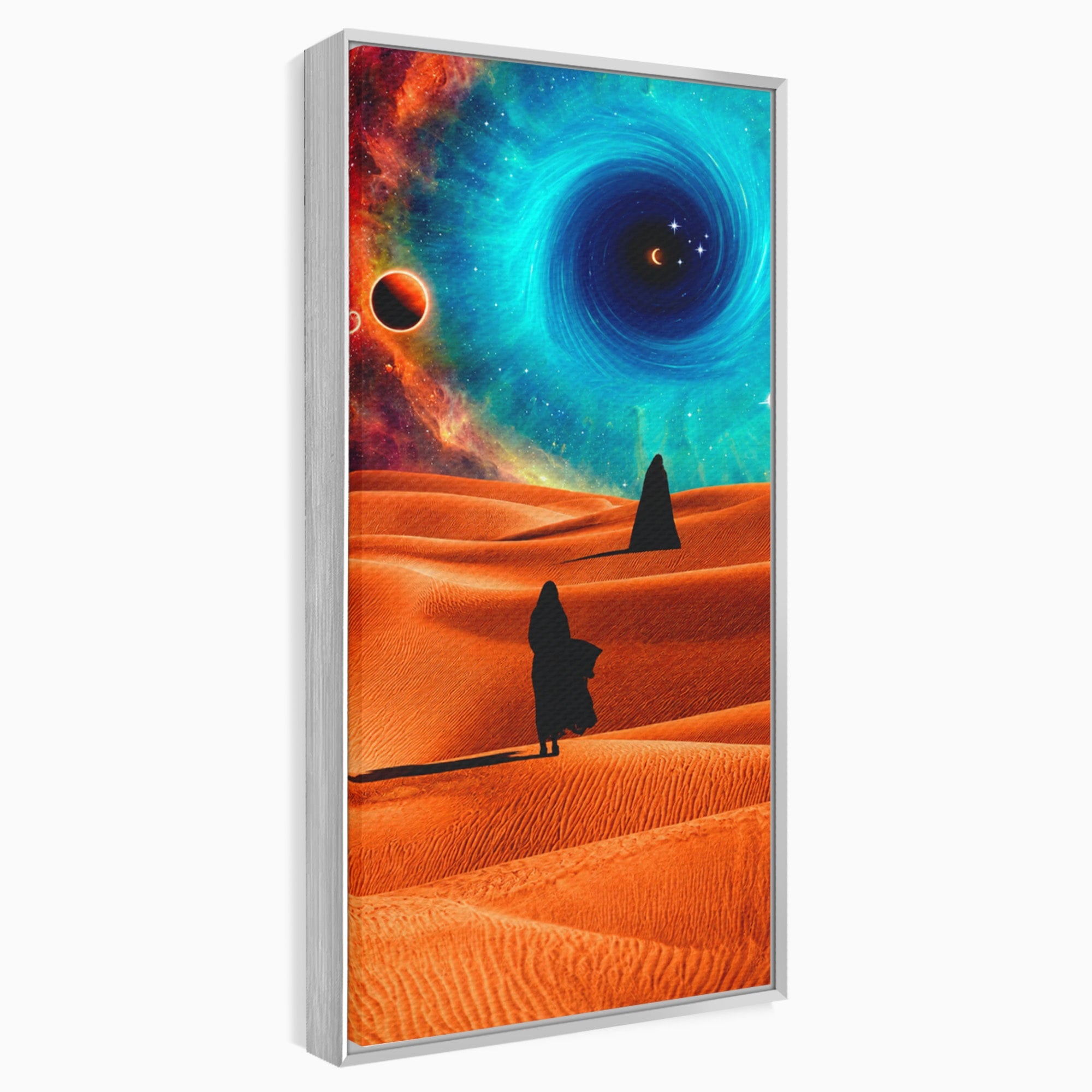Tablou Canvas Premium LuxCanva® A1730, Calatorie Prin Desertul Cosmic, Desert, Spatiu, Peisaj, Explorare, Living, Culori Vibrante