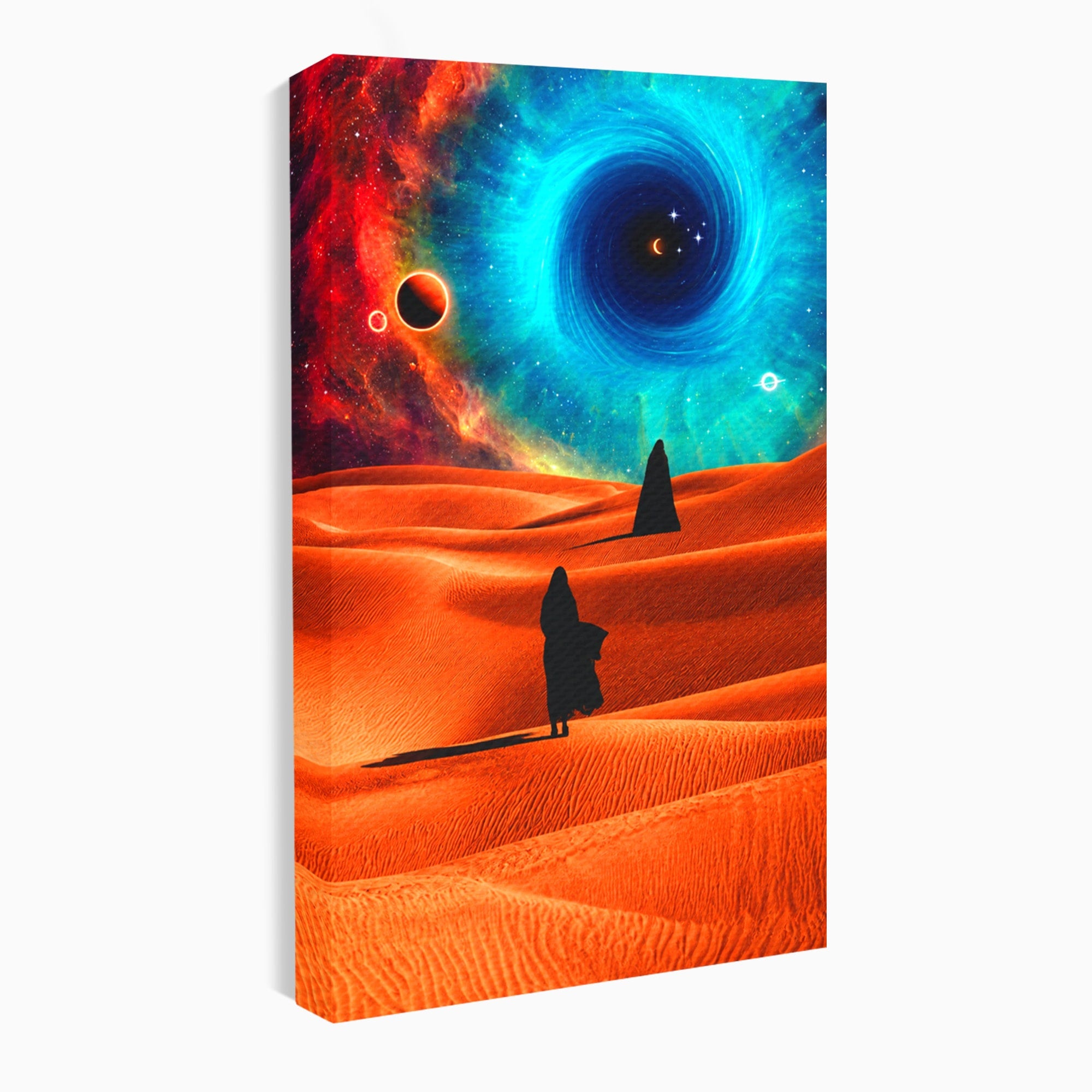 Tablou Canvas Premium LuxCanva® A1730, Calatorie Prin Desertul Cosmic, Desert, Spatiu, Peisaj, Explorare, Living, Culori Vibrante