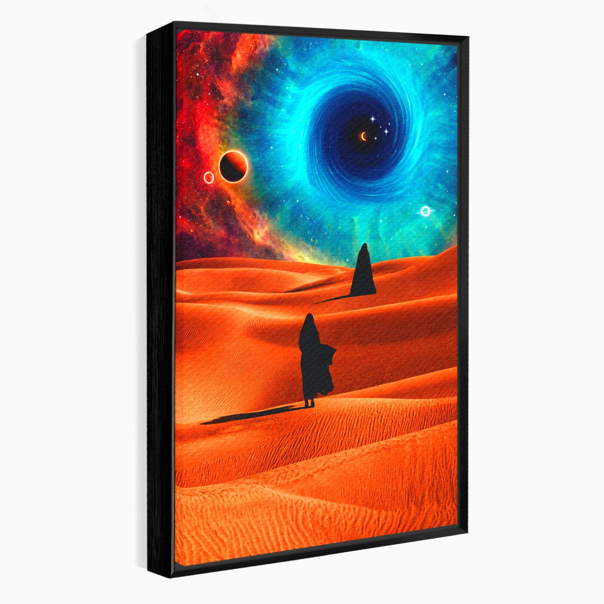 Tablou Canvas Premium LuxCanva® A1730, Calatorie Prin Desertul Cosmic, Desert, Spatiu, Peisaj, Explorare, Living, Culori Vibrante