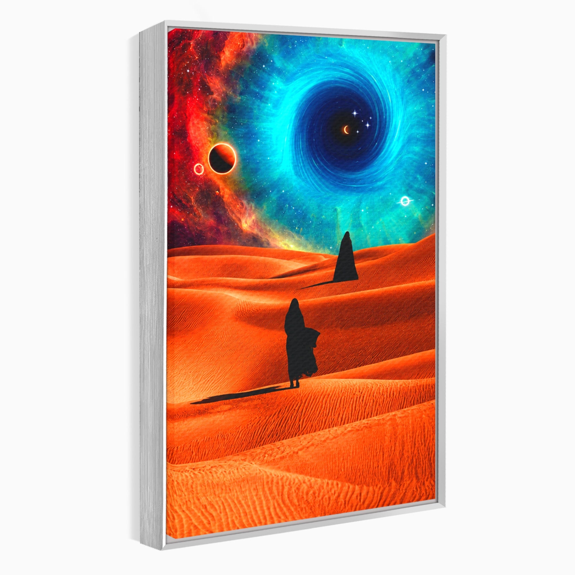 Tablou Canvas Premium LuxCanva® A1730, Calatorie Prin Desertul Cosmic, Desert, Spatiu, Peisaj, Explorare, Living, Culori Vibrante