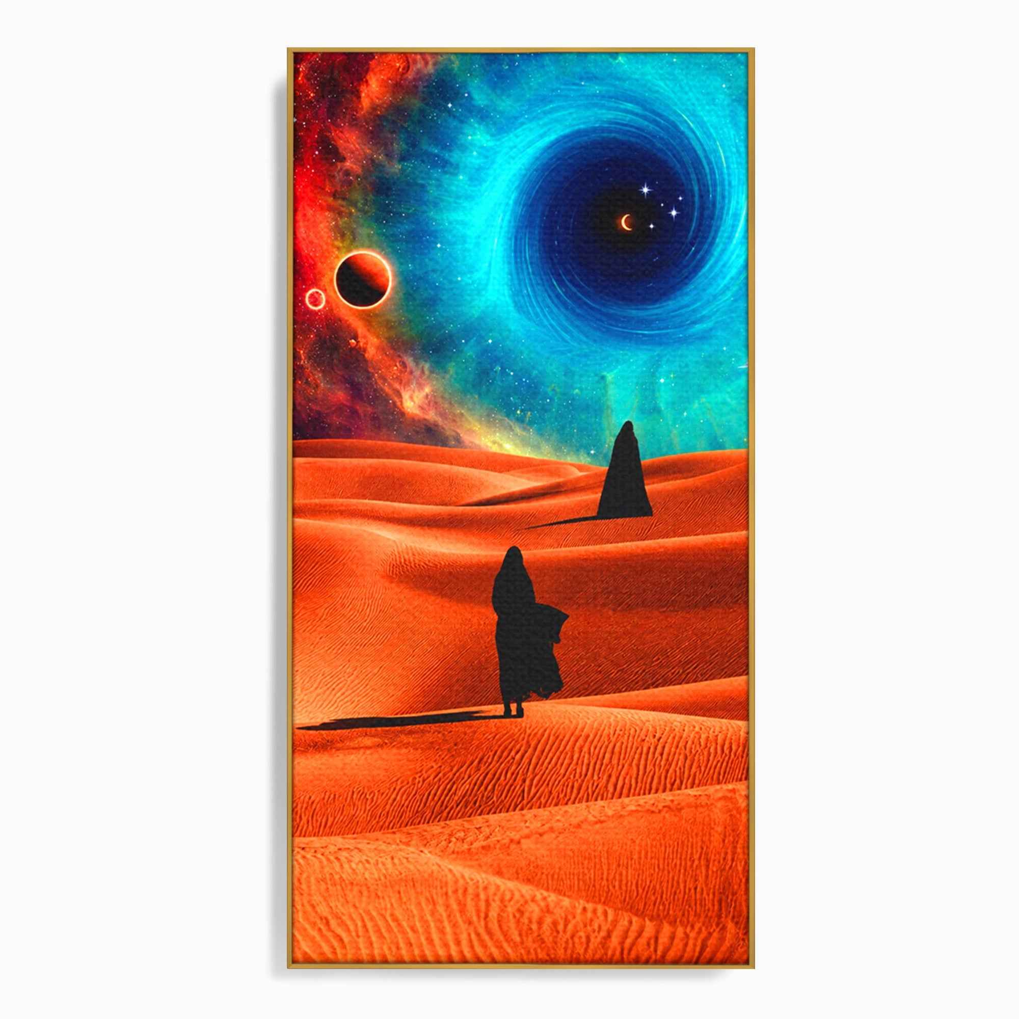 Tablou Canvas Premium LuxCanva® A1730, Calatorie Prin Desertul Cosmic, Desert, Spatiu, Peisaj, Explorare, Living, Culori Vibrante