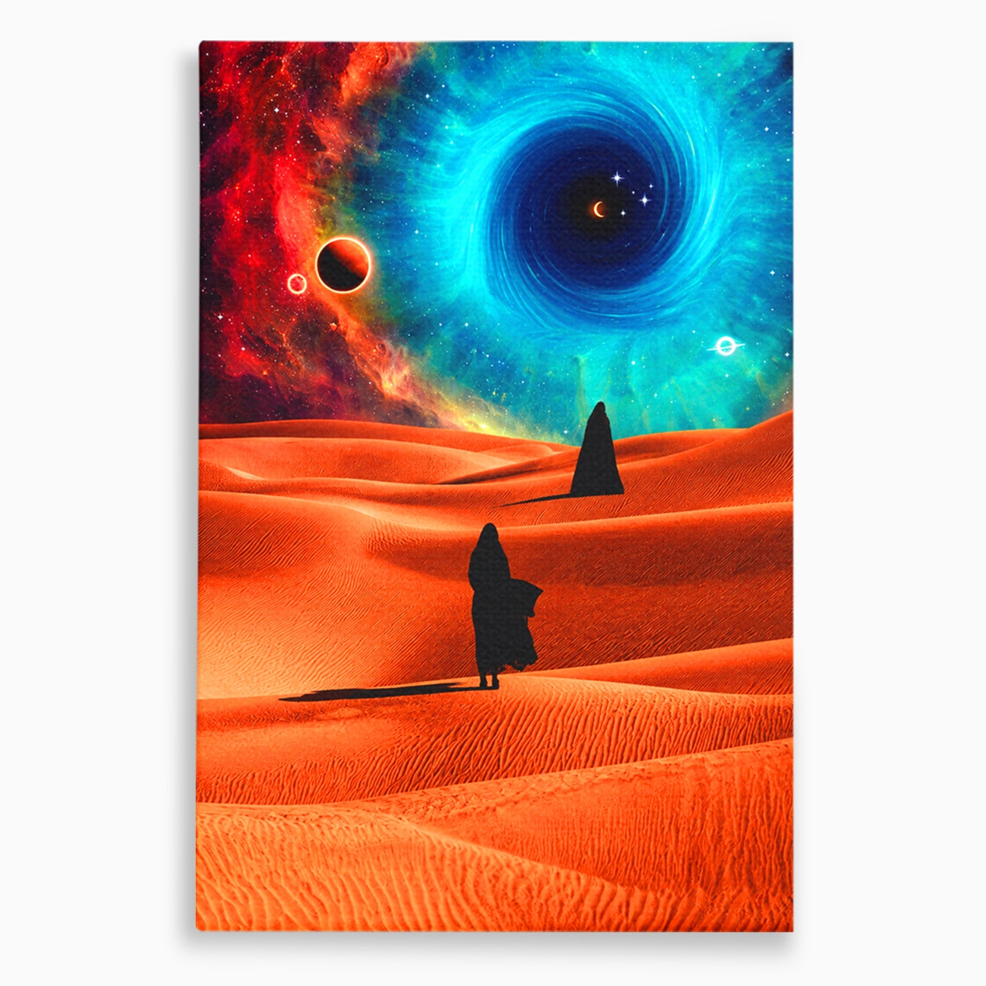 Tablou Canvas Premium LuxCanva® A1730, Calatorie Prin Desertul Cosmic, Desert, Spatiu, Peisaj, Explorare, Living, Culori Vibrante