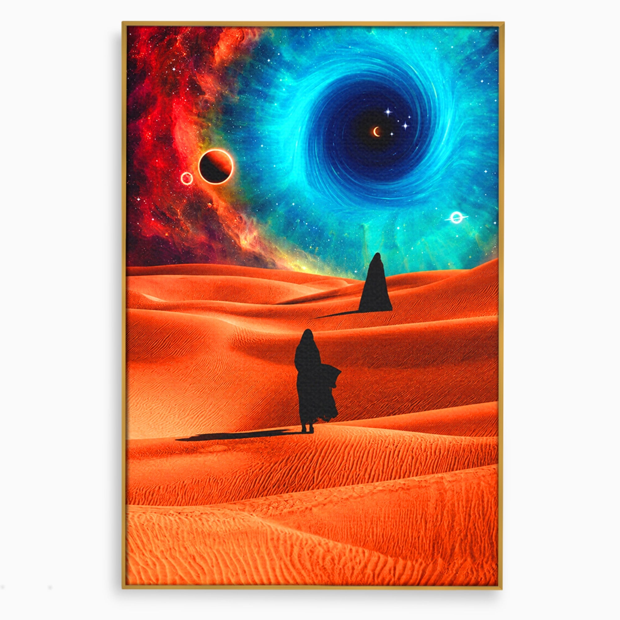 Tablou Canvas Premium LuxCanva® A1730, Calatorie Prin Desertul Cosmic, Desert, Spatiu, Peisaj, Explorare, Living, Culori Vibrante