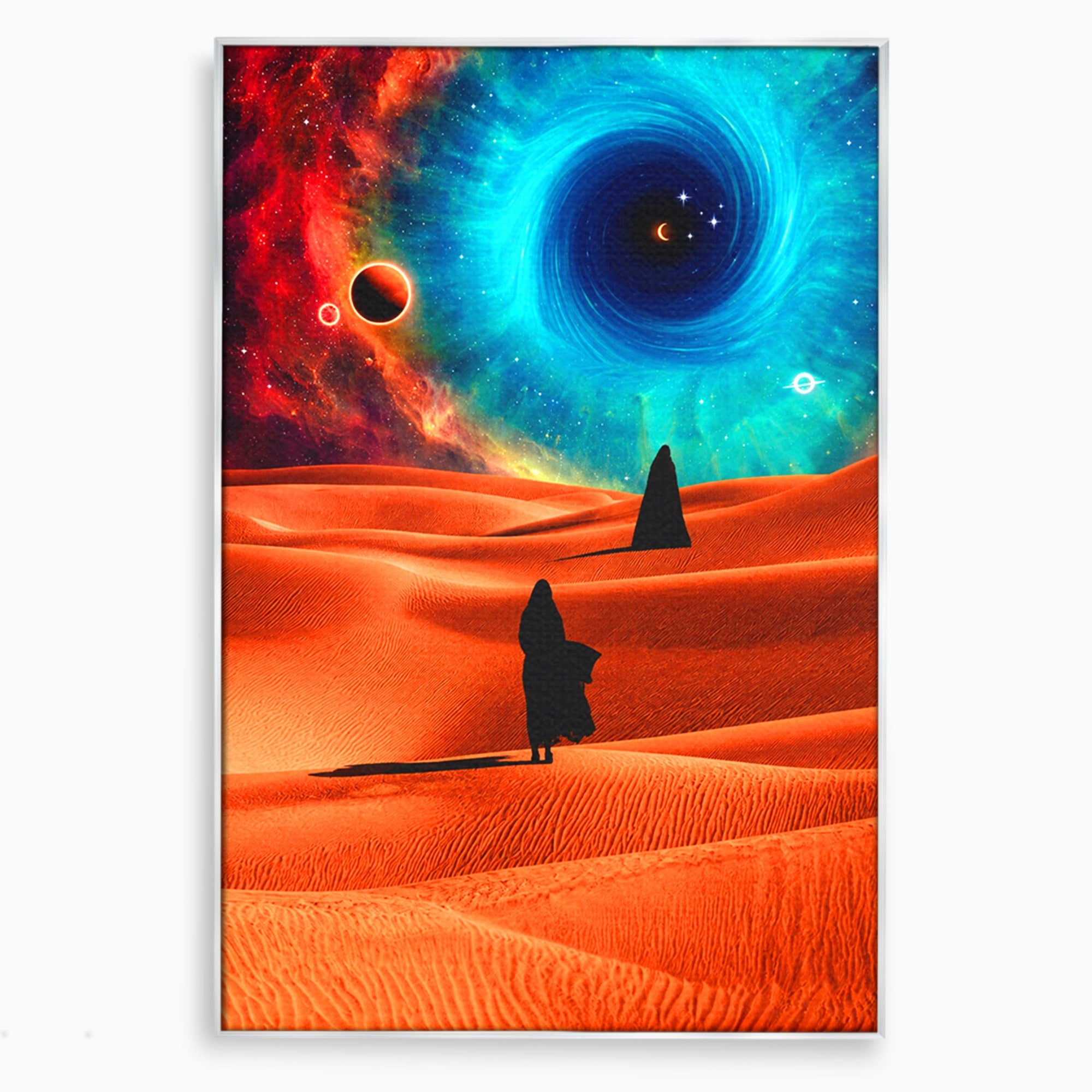 Tablou Canvas Premium LuxCanva® A1730, Calatorie Prin Desertul Cosmic, Desert, Spatiu, Peisaj, Explorare, Living, Culori Vibrante