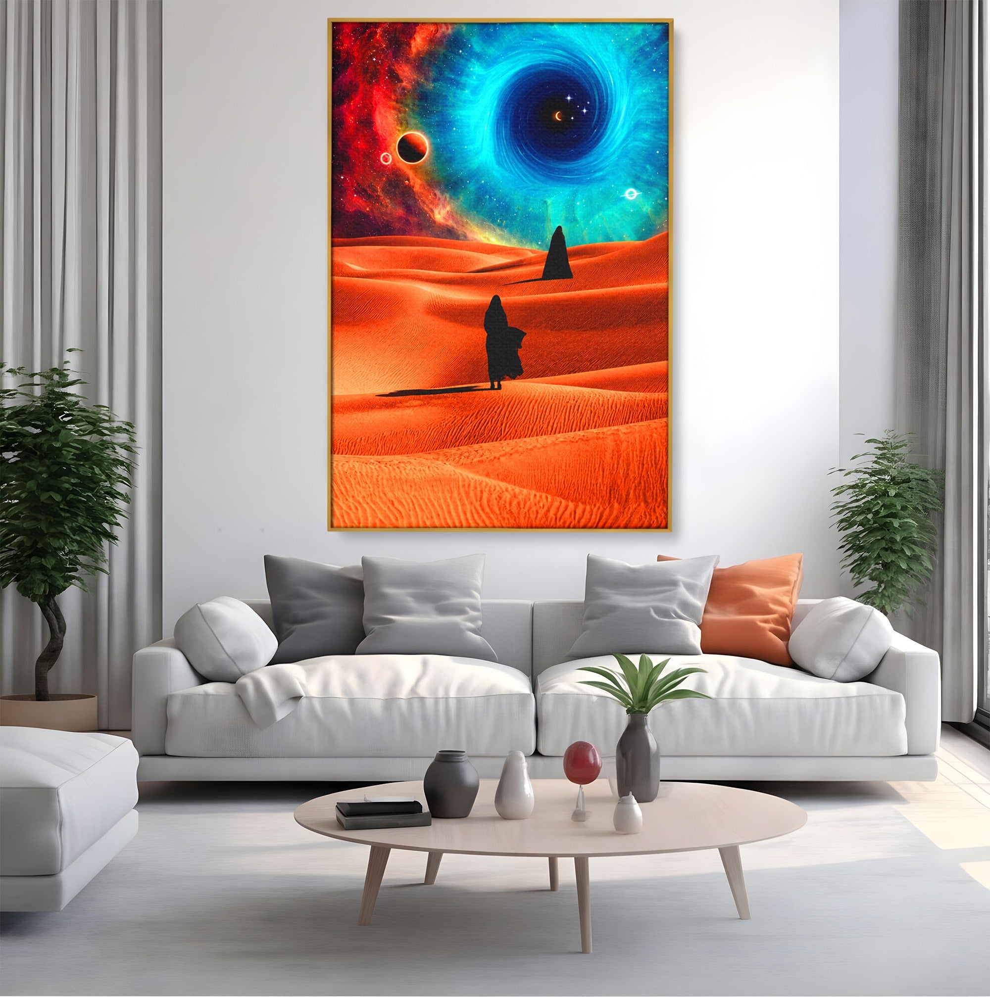 Tablou Canvas Premium LuxCanva® A1730, Calatorie Prin Desertul Cosmic, Desert, Spatiu, Peisaj, Explorare, Living, Culori Vibrante