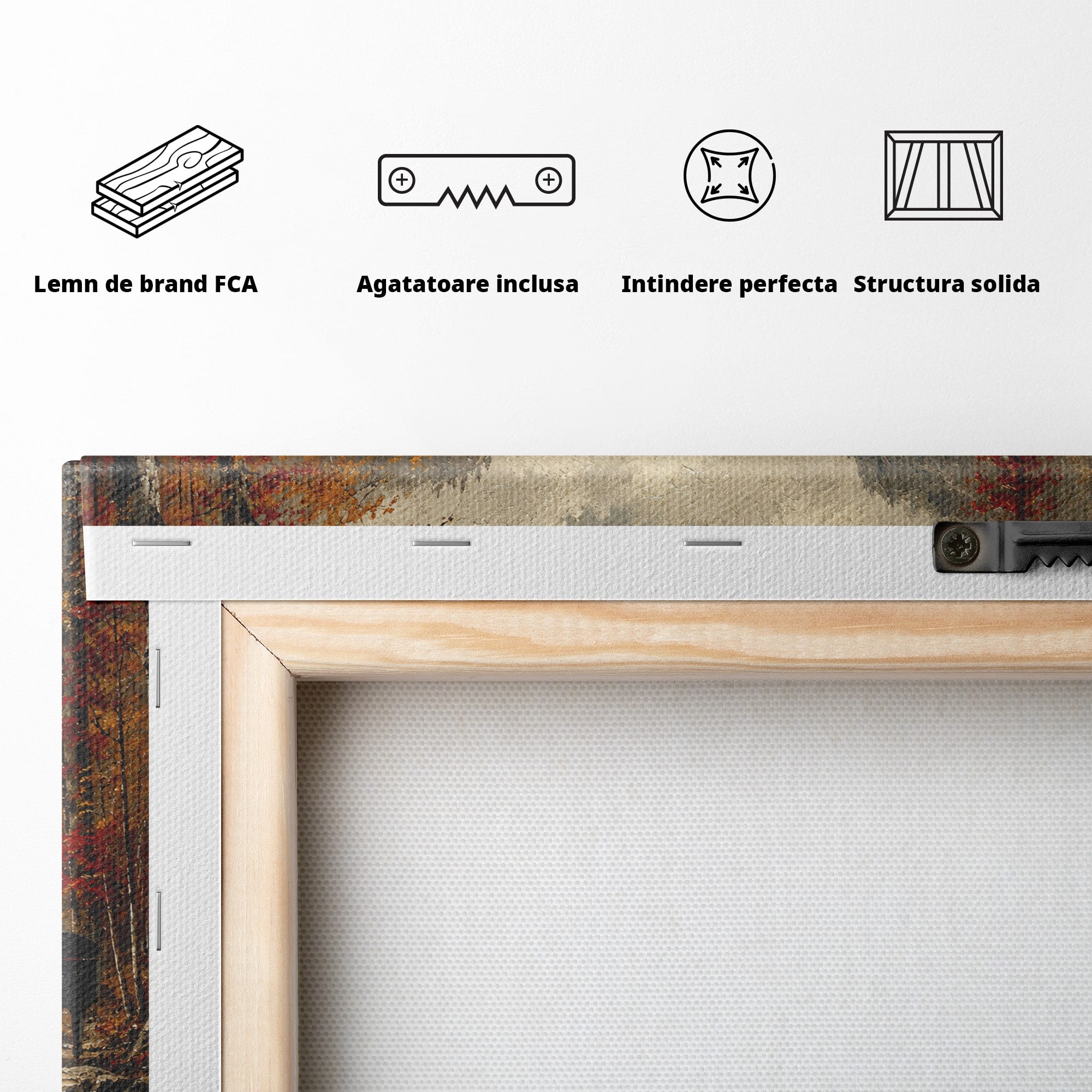 Tablou Canvas Premium LuxCanva® A1731, Pianul In Padurea De Toamna, Pian, Toamna, Padure, Lac, Living, Peisaj, Culori Vibrante