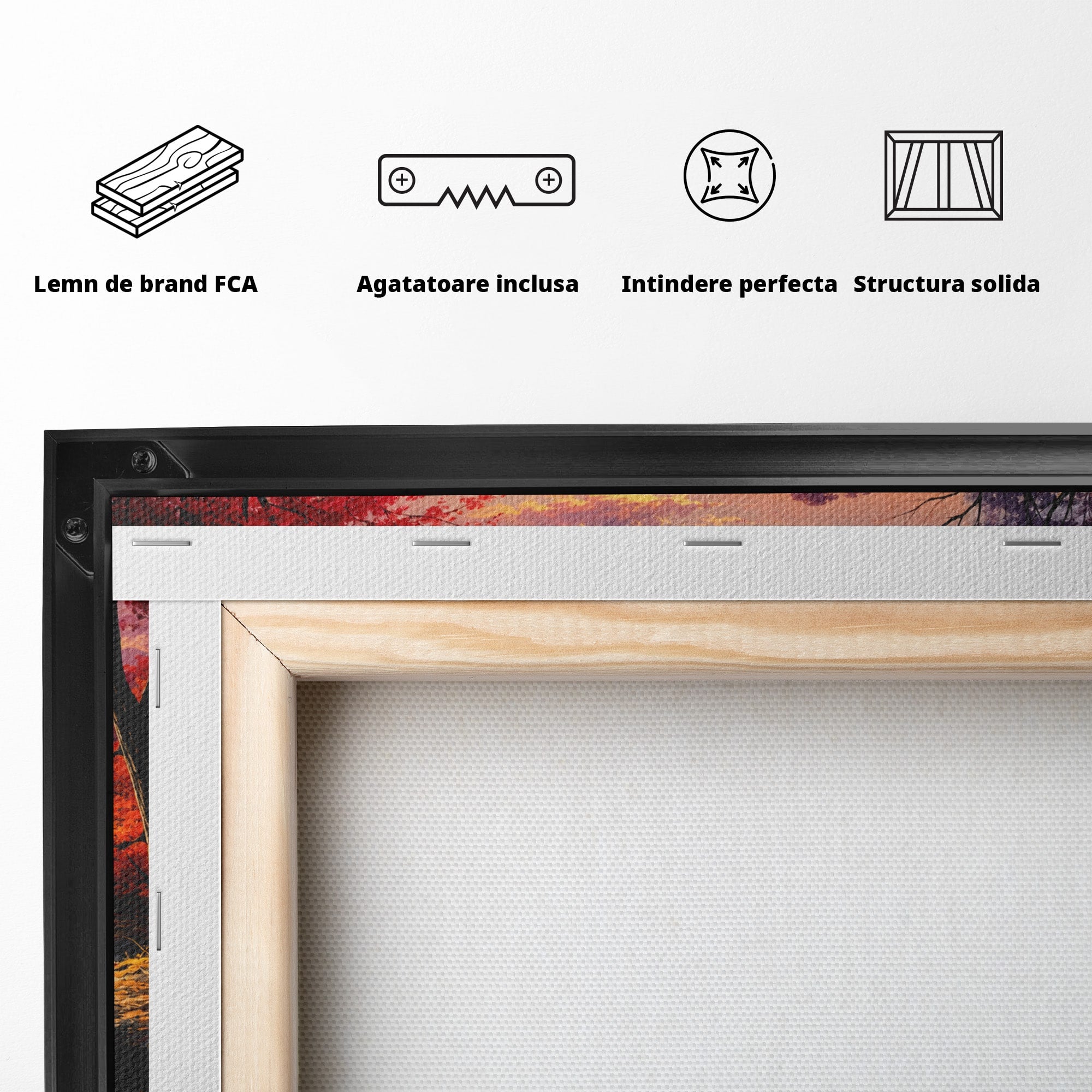 Tablou Canvas Premium LuxCanva® A1732, Apus Peste Râu, Apus, Râu, Copaci, Natura, Peisaj, Living, Culori Vibrante