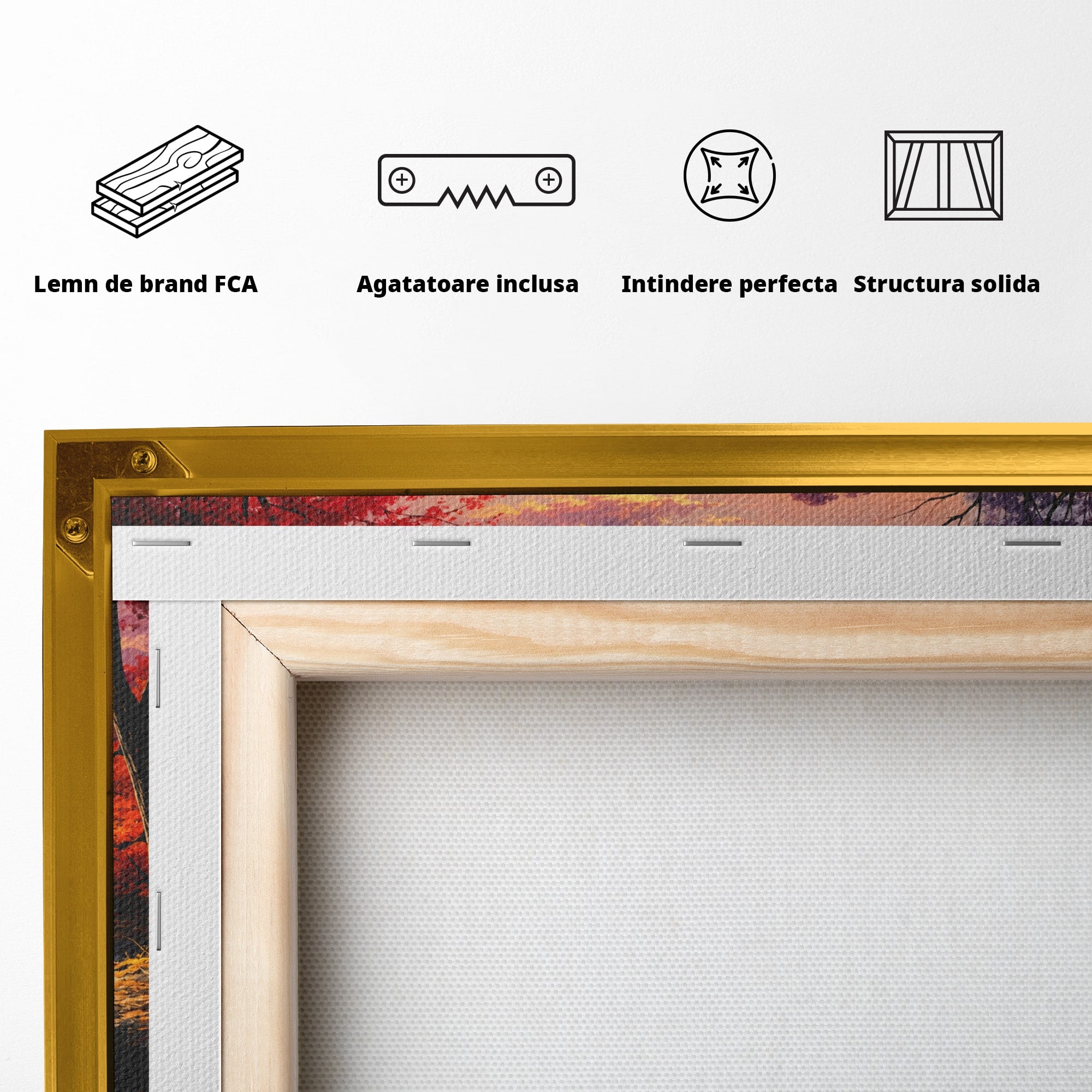 Tablou Canvas Premium LuxCanva® A1732, Apus Peste Râu, Apus, Râu, Copaci, Natura, Peisaj, Living, Culori Vibrante