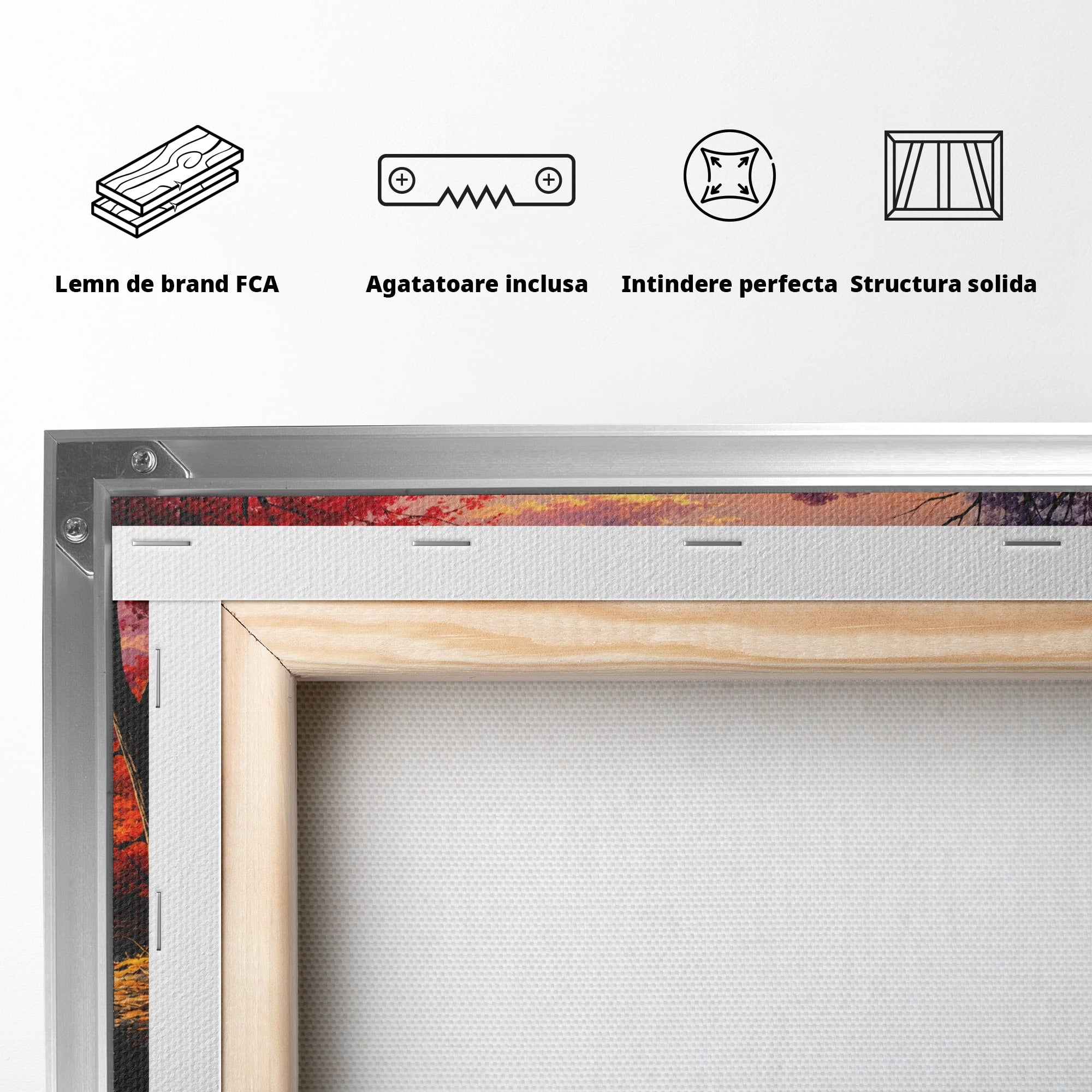 Tablou Canvas Premium LuxCanva® A1732, Apus Peste Râu, Apus, Râu, Copaci, Natura, Peisaj, Living, Culori Vibrante