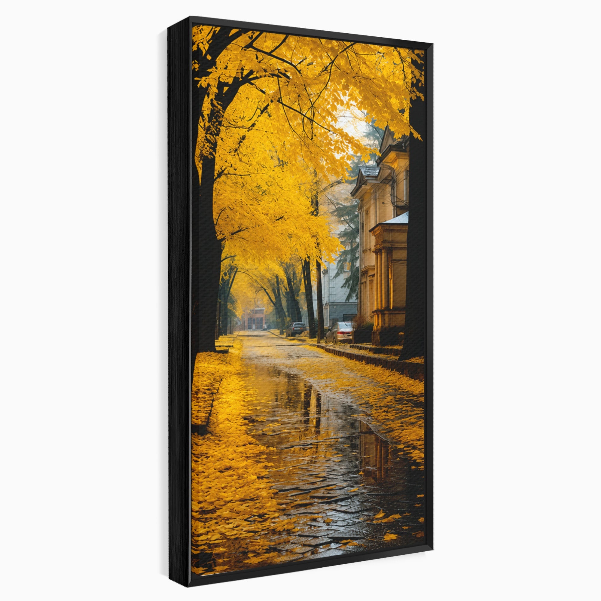 Tablou Canvas Premium LuxCanva® A1733, Toamna Aurie, Toamna, Frunze, Peisaj Urban, Melancolie, Living, Culori Vibrante