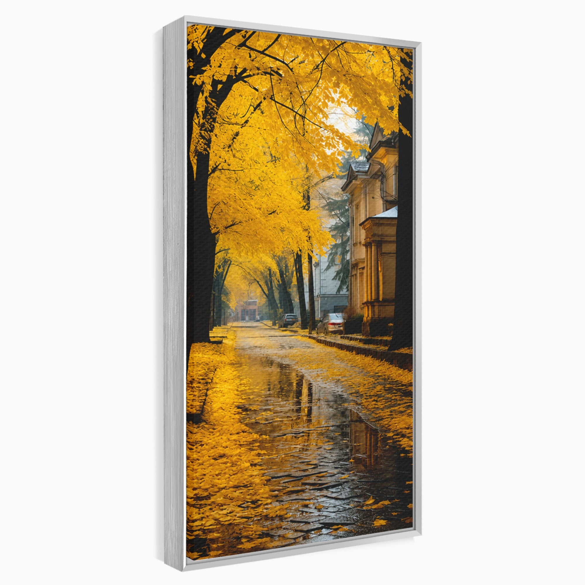 Tablou Canvas Premium LuxCanva® A1733, Toamna Aurie, Toamna, Frunze, Peisaj Urban, Melancolie, Living, Culori Vibrante