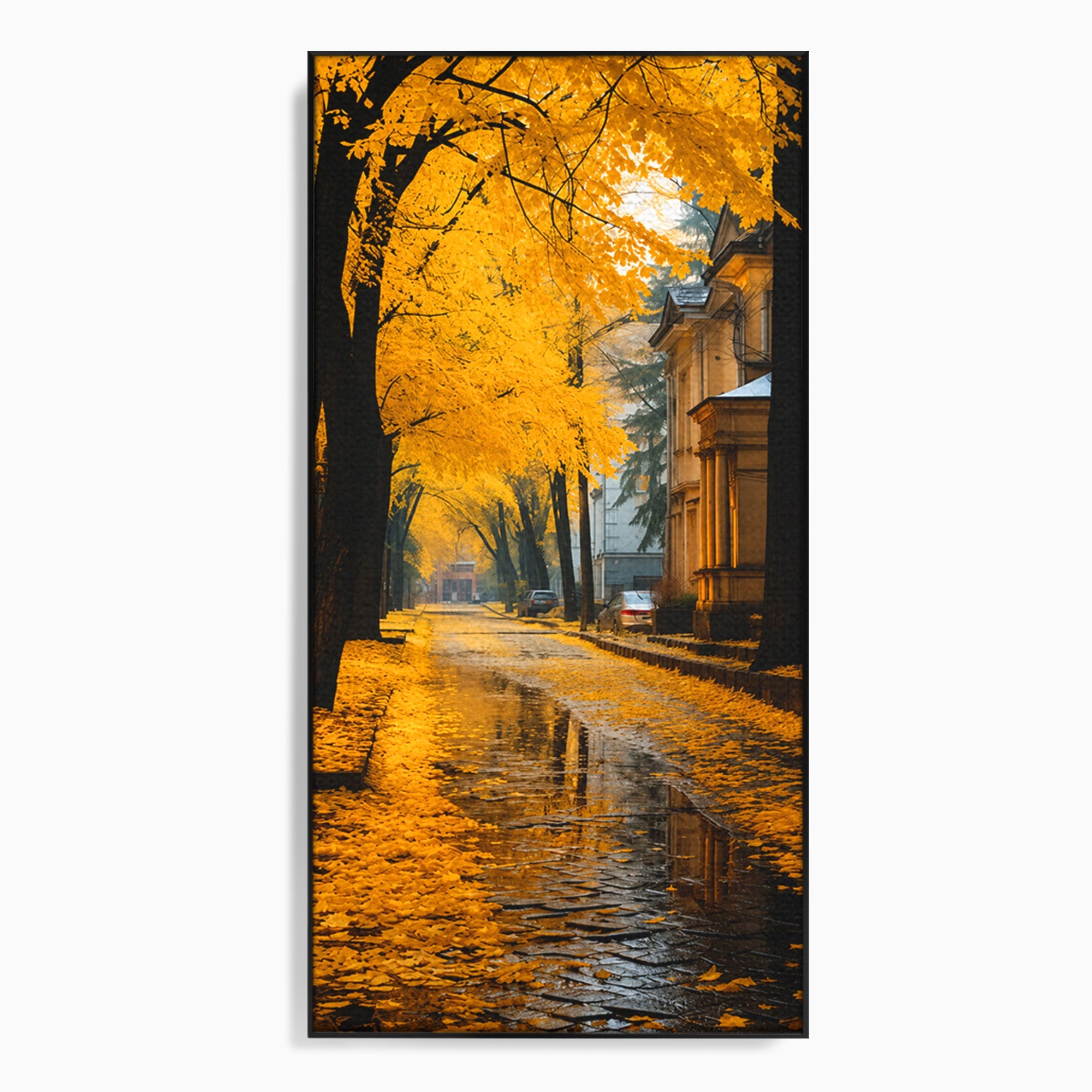 Tablou Canvas Premium LuxCanva® A1733, Toamna Aurie, Toamna, Frunze, Peisaj Urban, Melancolie, Living, Culori Vibrante