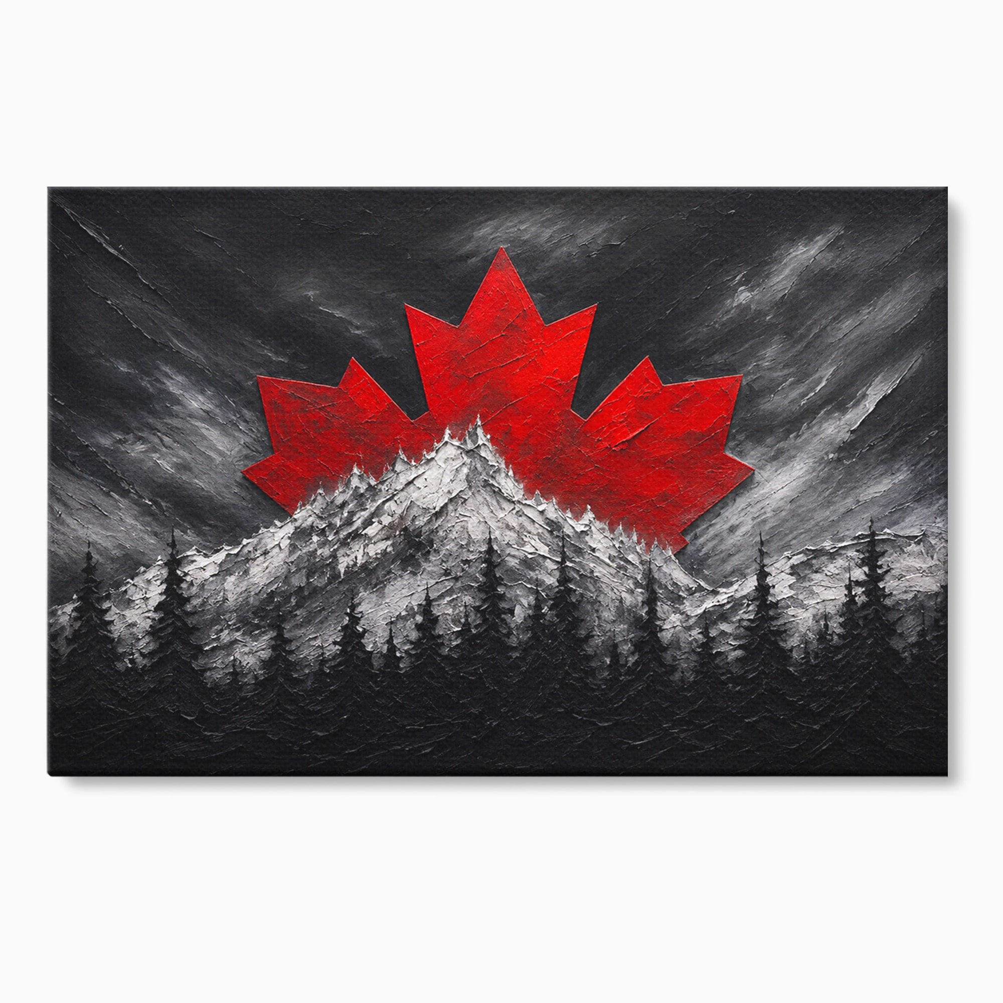Tablou Canvas Premium LuxCanva® A1735, Frunza De Artar, Frunza, Munte, Padure, Peisaj, Canada, Living, Culori Vibrante
