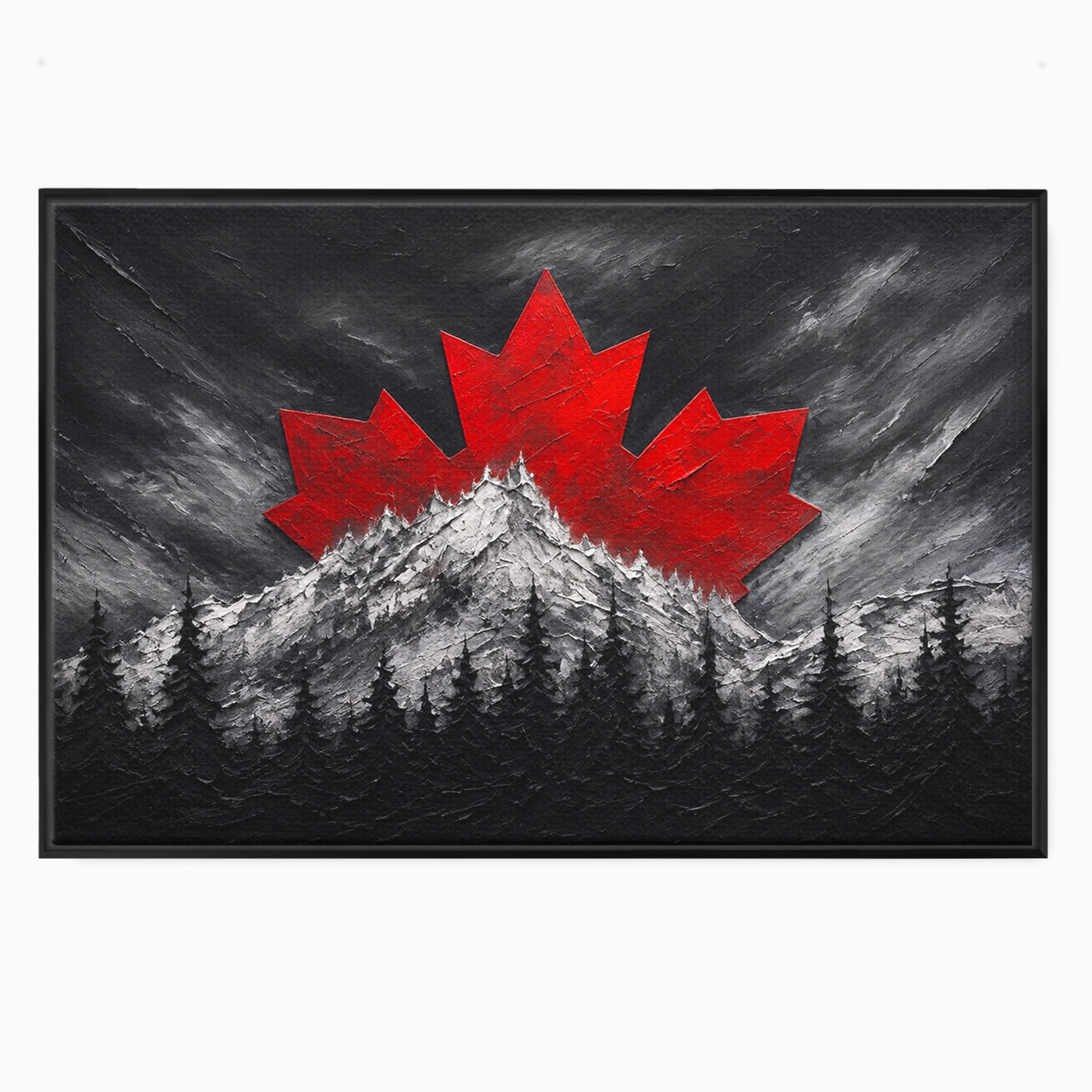 Tablou Canvas Premium LuxCanva® A1735, Frunza De Artar, Frunza, Munte, Padure, Peisaj, Canada, Living, Culori Vibrante