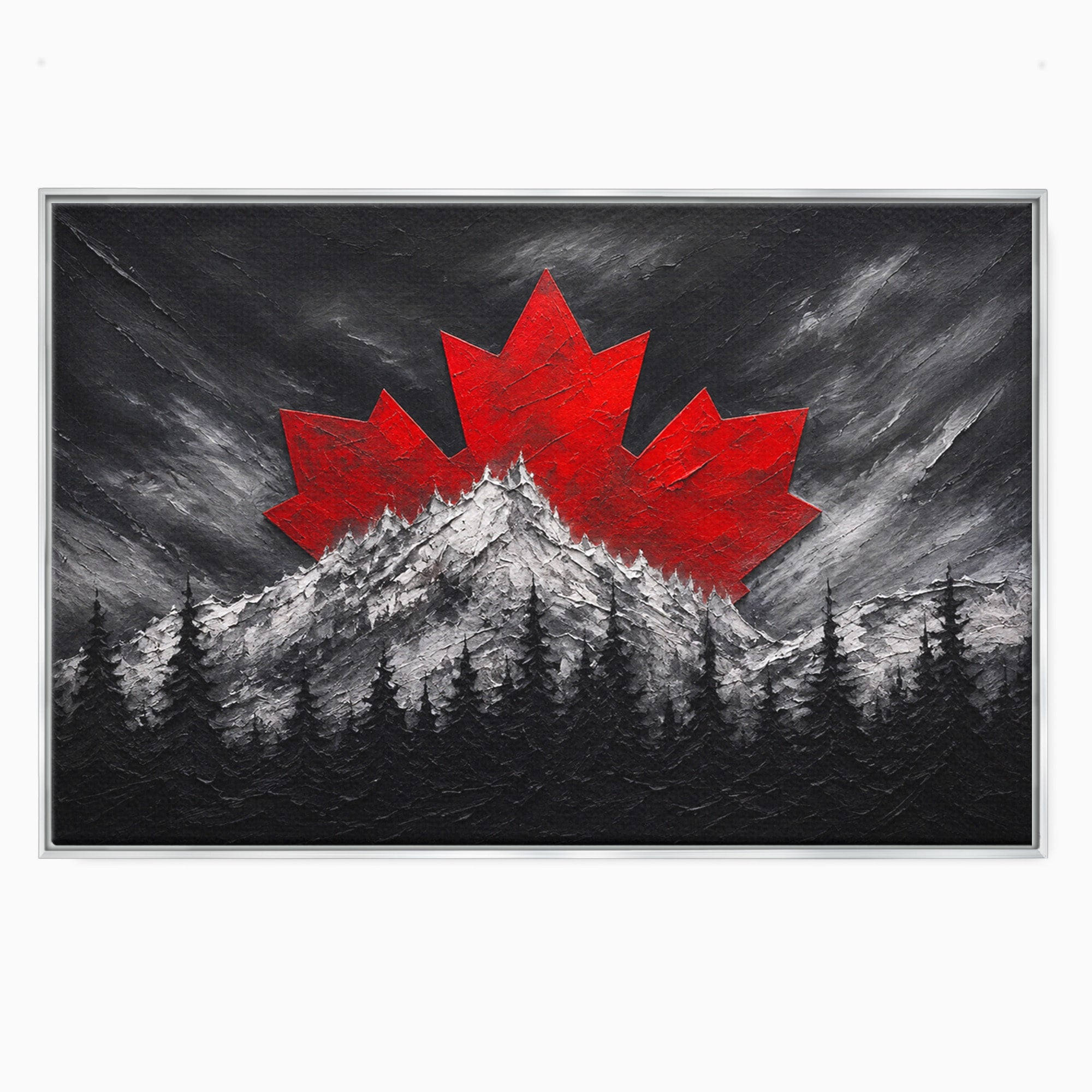 Tablou Canvas Premium LuxCanva® A1735, Frunza De Artar, Frunza, Munte, Padure, Peisaj, Canada, Living, Culori Vibrante