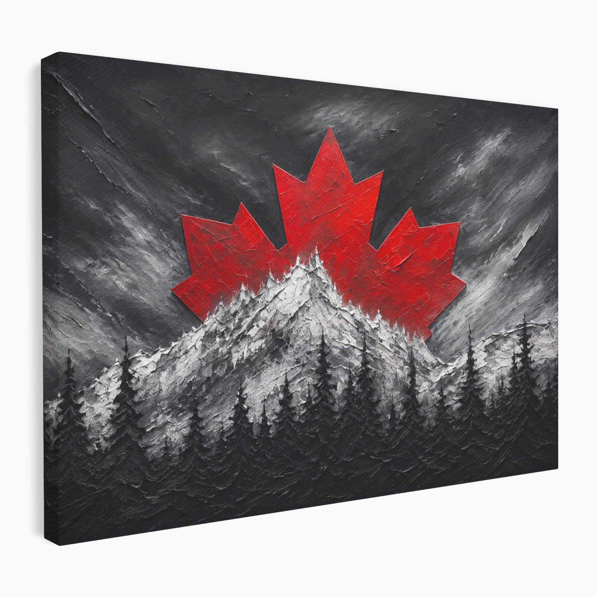 Tablou Canvas Premium LuxCanva® A1735, Frunza De Artar, Frunza, Munte, Padure, Peisaj, Canada, Living, Culori Vibrante