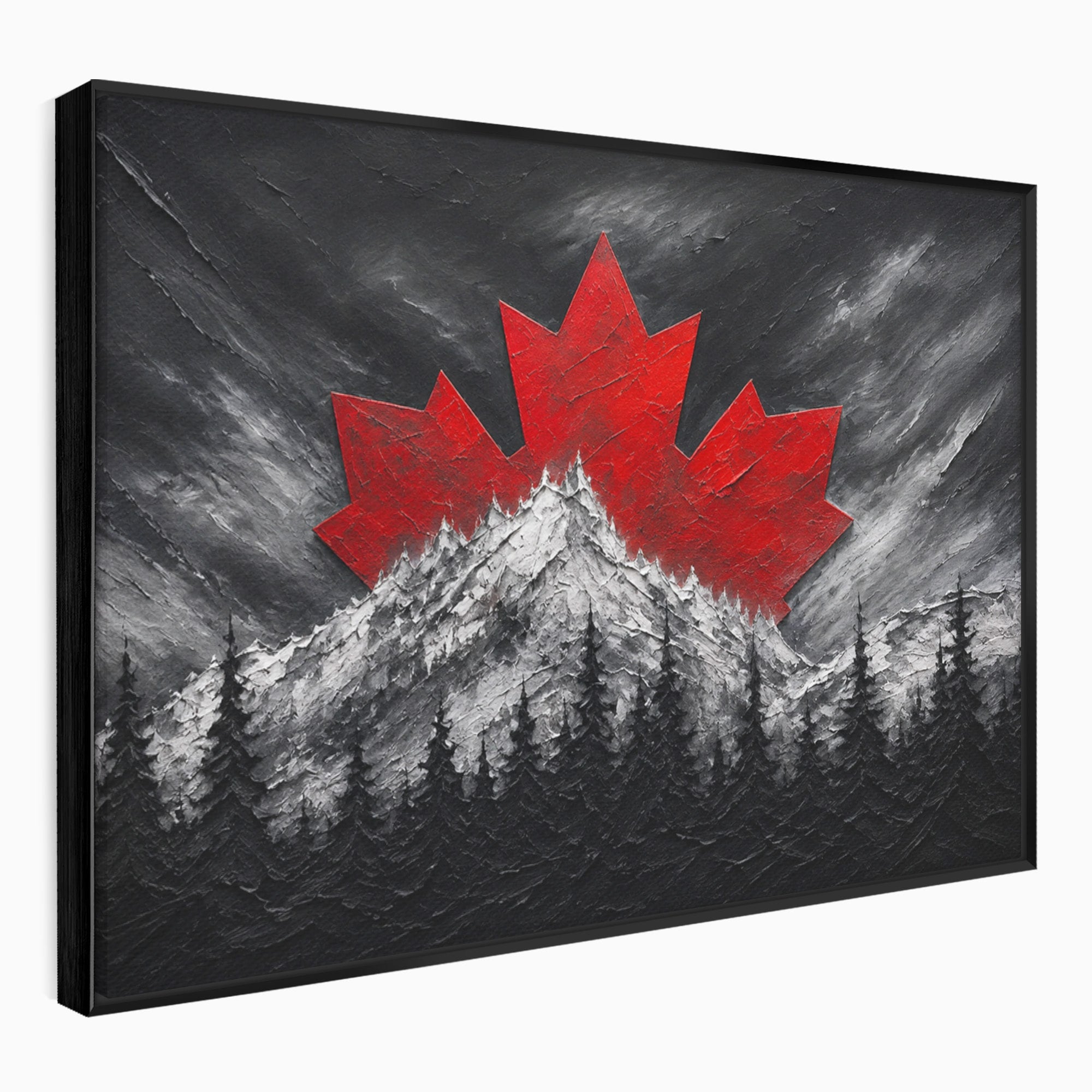 Tablou Canvas Premium LuxCanva® A1735, Frunza De Artar, Frunza, Munte, Padure, Peisaj, Canada, Living, Culori Vibrante
