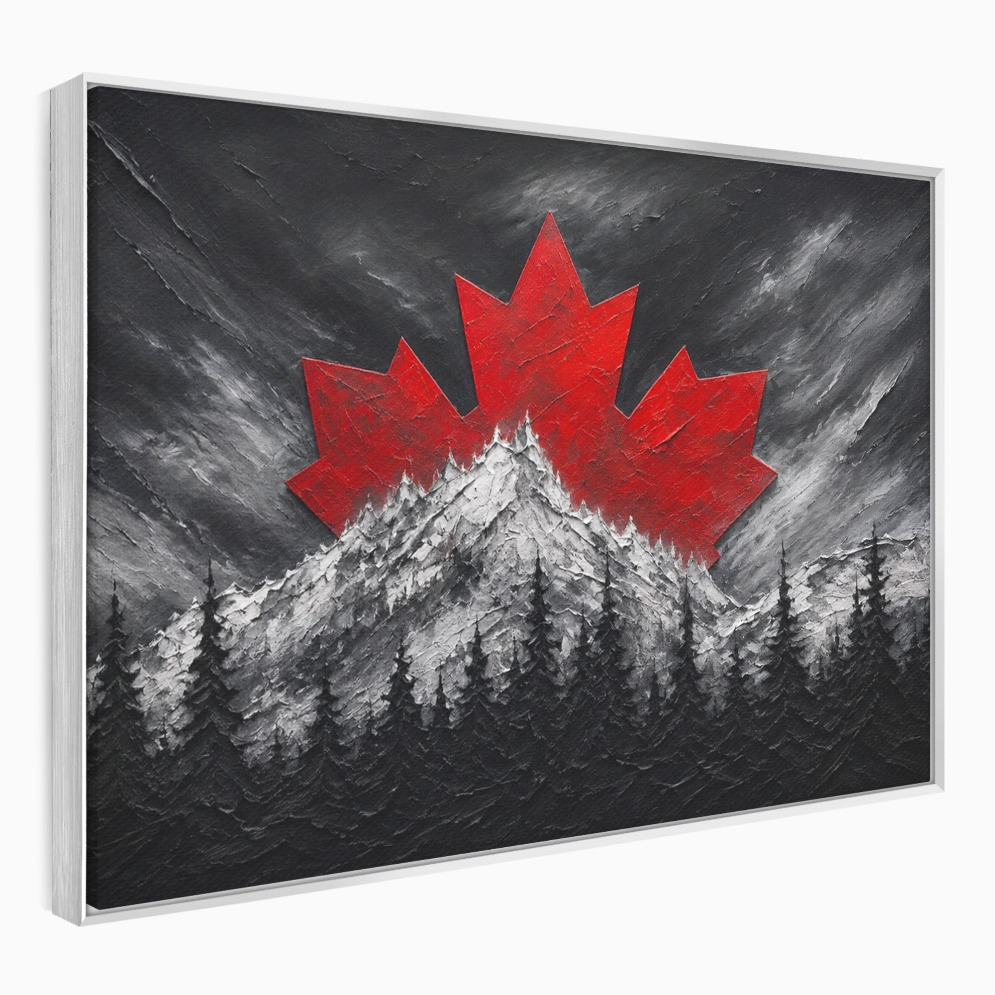 Tablou Canvas Premium LuxCanva® A1735, Frunza De Artar, Frunza, Munte, Padure, Peisaj, Canada, Living, Culori Vibrante