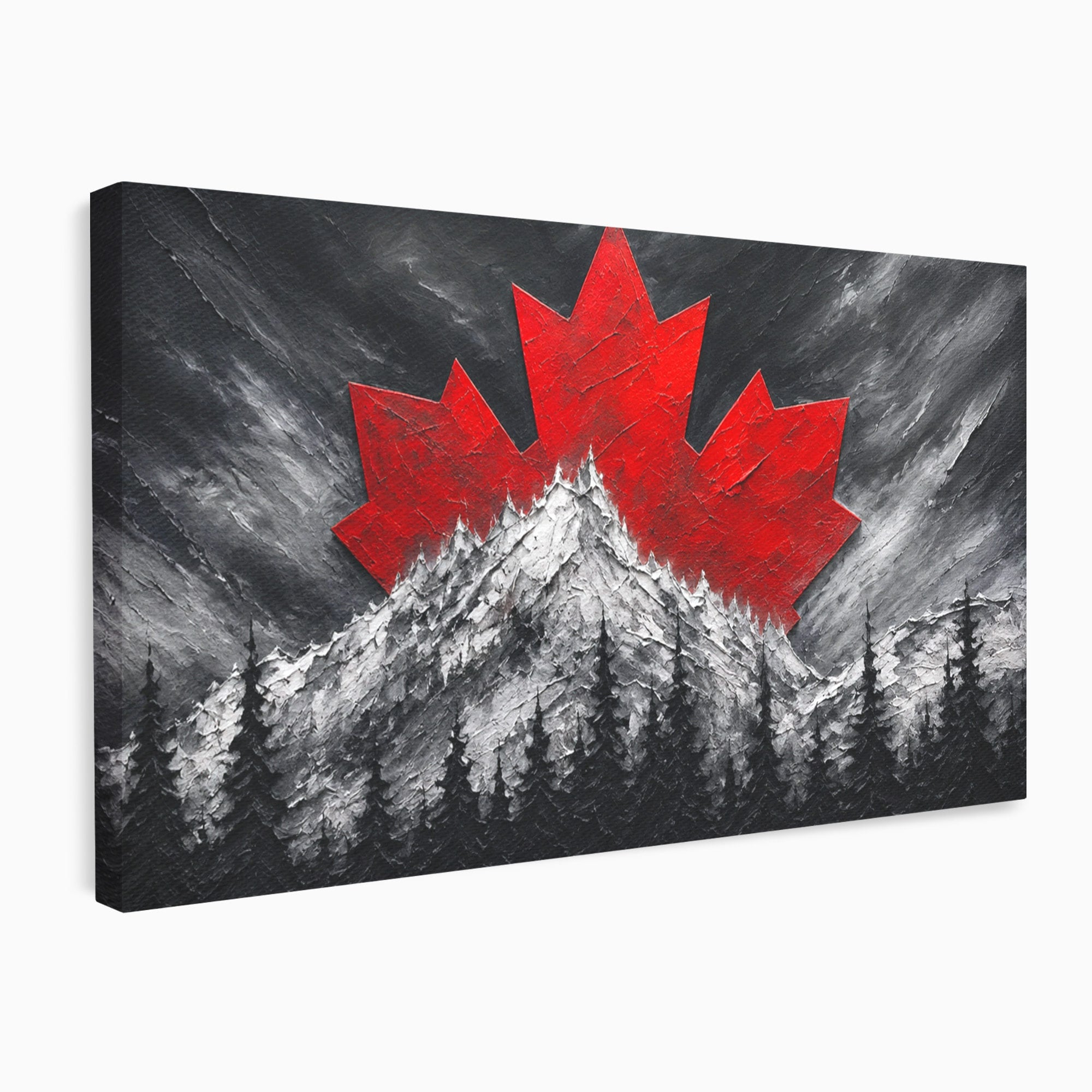 Tablou Canvas Premium LuxCanva® A1735, Frunza De Artar, Frunza, Munte, Padure, Peisaj, Canada, Living, Culori Vibrante