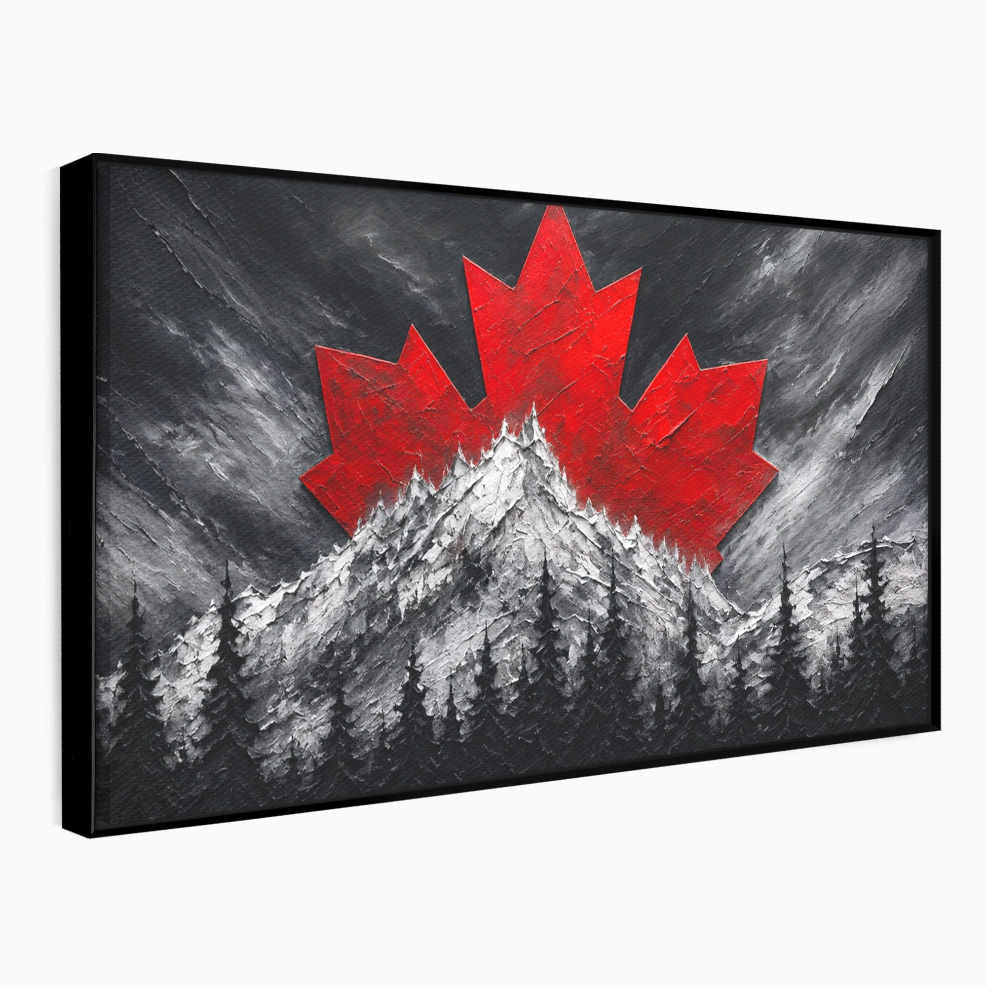 Tablou Canvas Premium LuxCanva® A1735, Frunza De Artar, Frunza, Munte, Padure, Peisaj, Canada, Living, Culori Vibrante