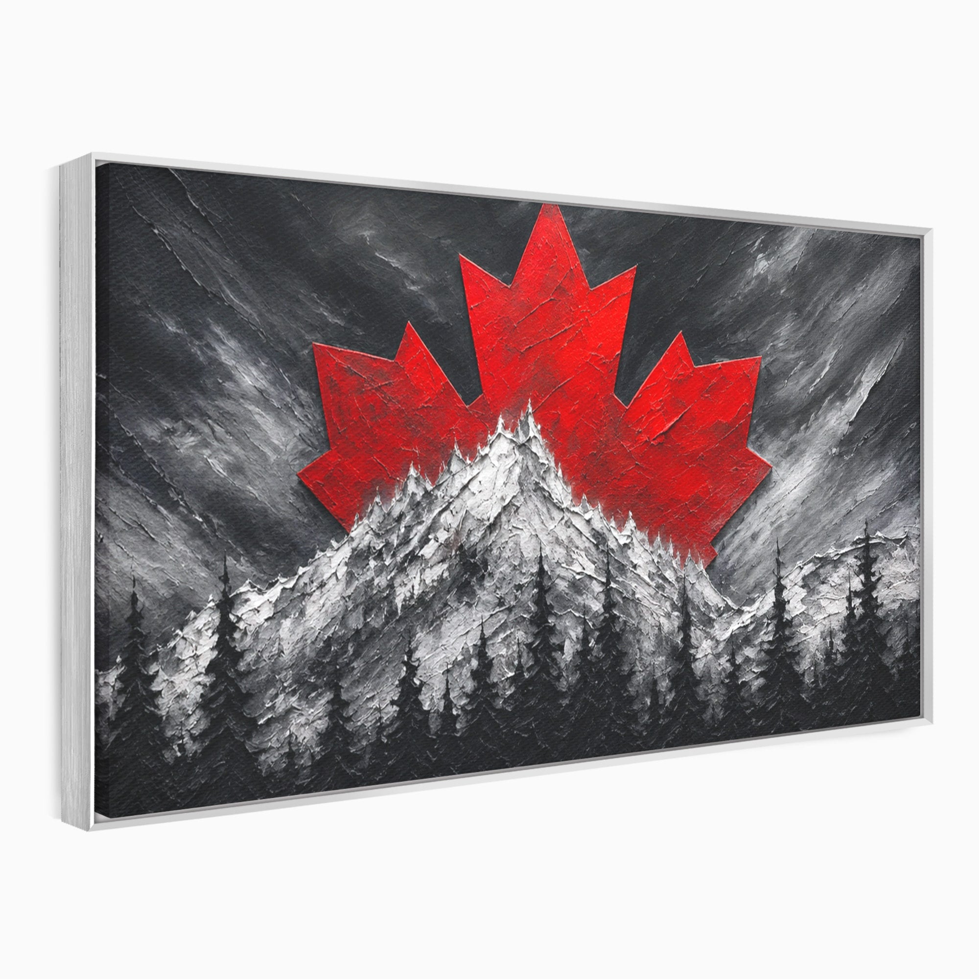 Tablou Canvas Premium LuxCanva® A1735, Frunza De Artar, Frunza, Munte, Padure, Peisaj, Canada, Living, Culori Vibrante