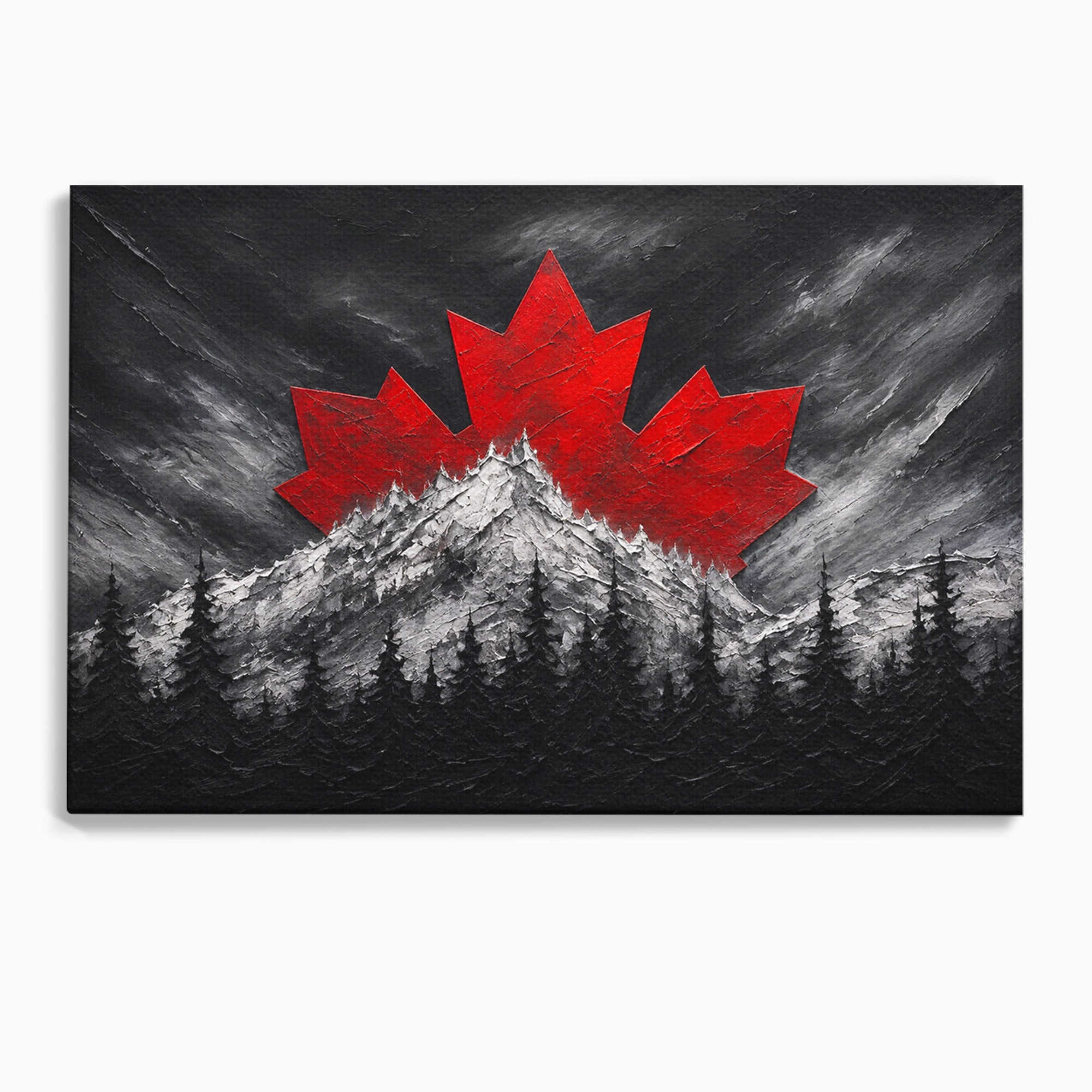 Tablou Canvas Premium LuxCanva® A1735, Frunza De Artar, Frunza, Munte, Padure, Peisaj, Canada, Living, Culori Vibrante