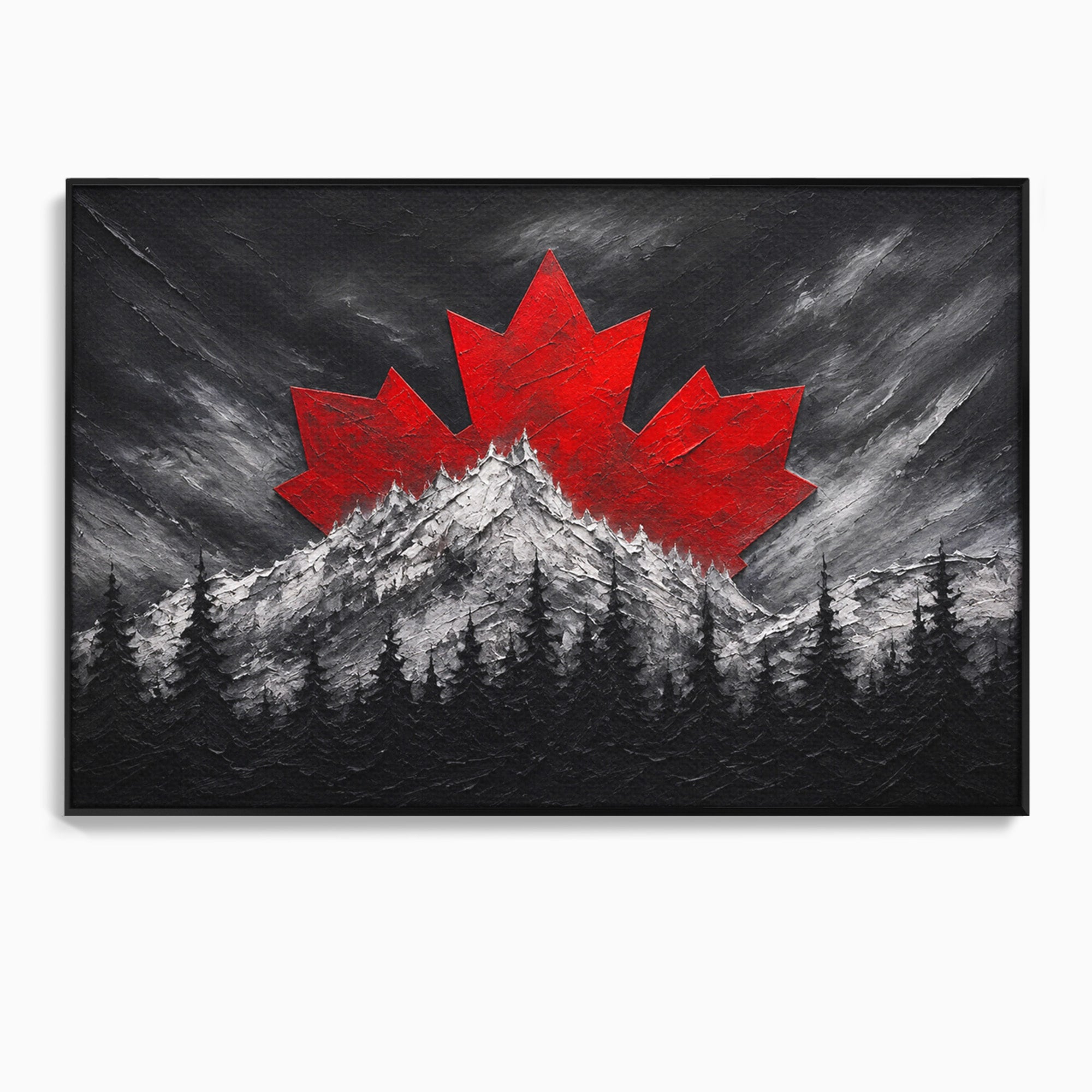Tablou Canvas Premium LuxCanva® A1735, Frunza De Artar, Frunza, Munte, Padure, Peisaj, Canada, Living, Culori Vibrante