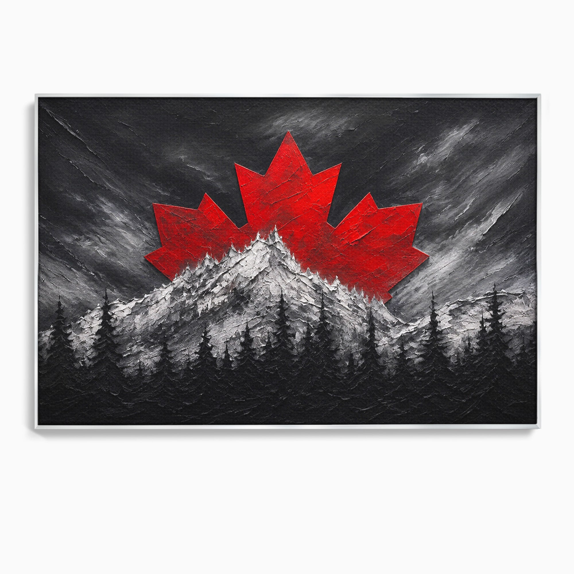Tablou Canvas Premium LuxCanva® A1735, Frunza De Artar, Frunza, Munte, Padure, Peisaj, Canada, Living, Culori Vibrante
