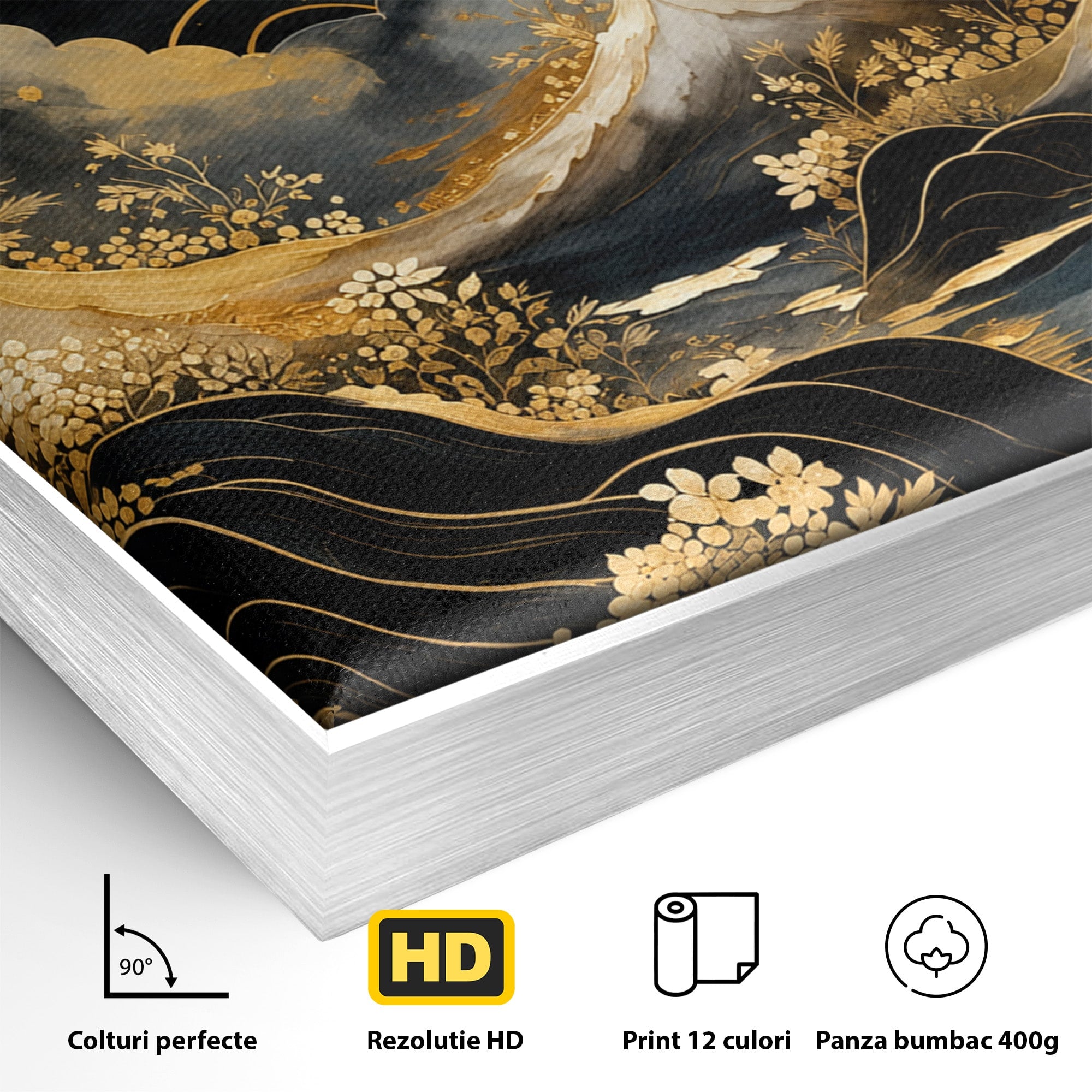 Tablou Canvas Premium LuxCanva® A1736, Luna Deasupra Muntilor, Luna, Munti, Peisaj, Noapte, Dormitor, Culori Vibrante