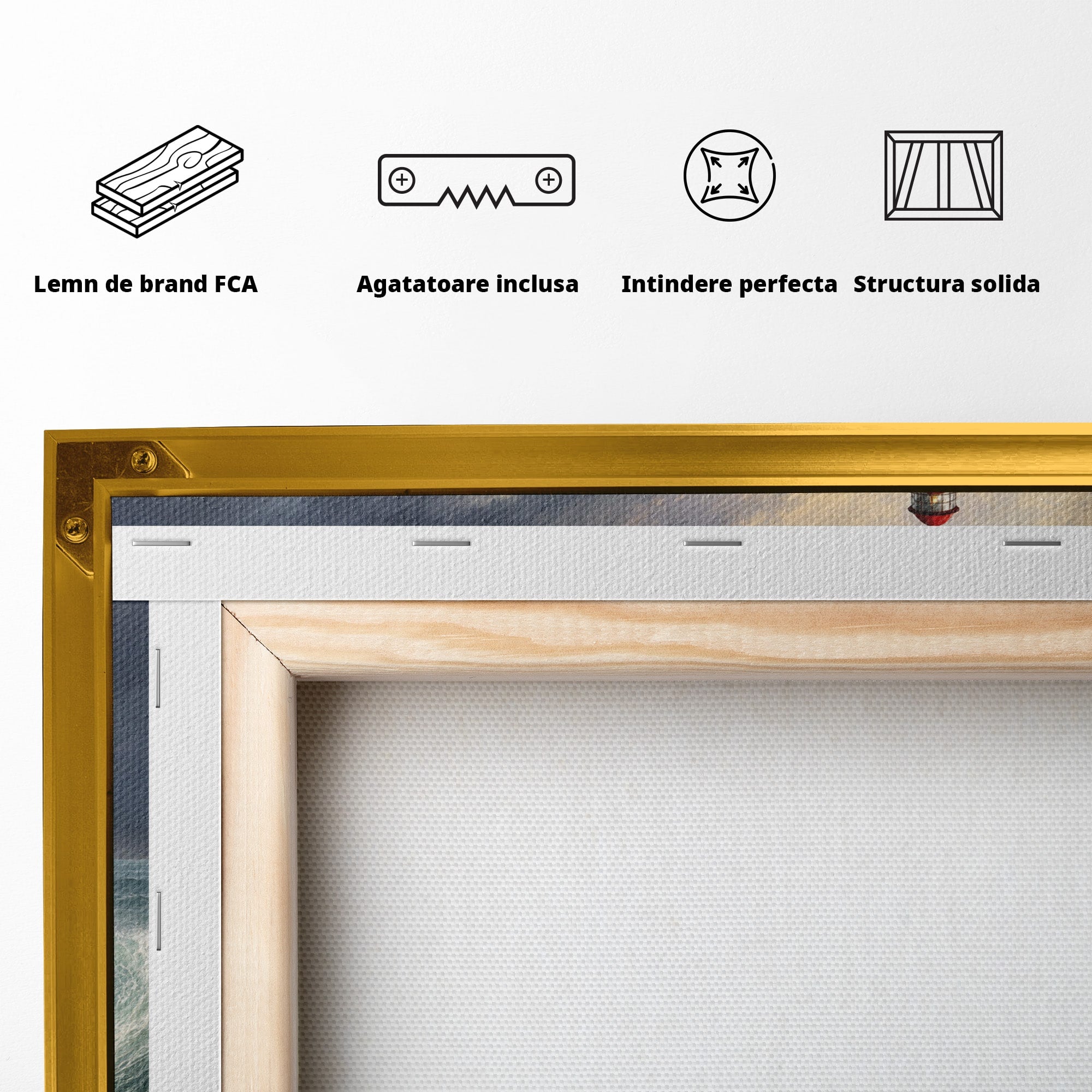 Tablou Canvas Premium LuxCanva® A1737, Farul De La Tarm, Far, Mare, Peisaj Marin, Valuri, Living, Dormitor, Culori Vibrante