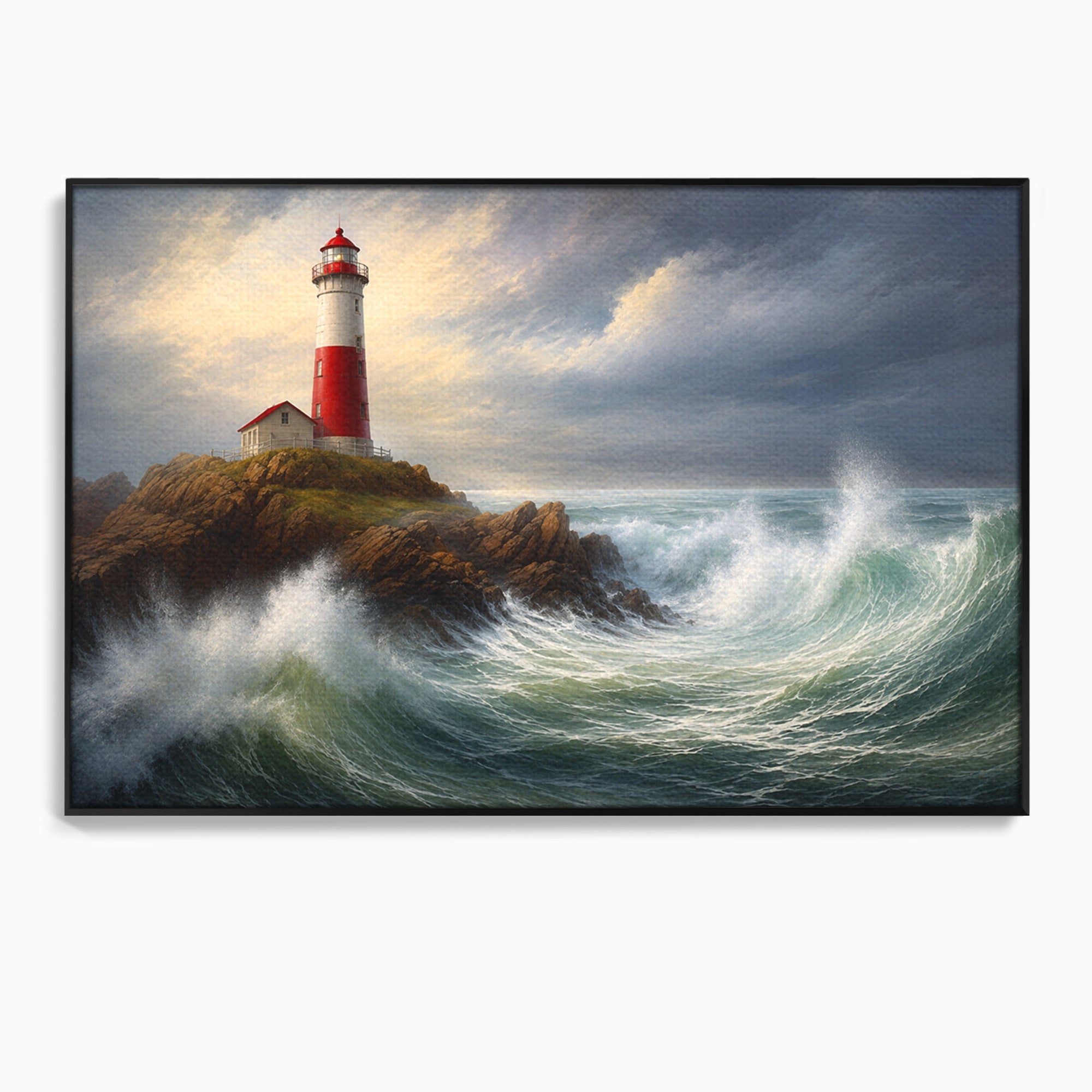 Tablou Canvas Premium LuxCanva® A1737, Farul De La Tarm, Far, Mare, Peisaj Marin, Valuri, Living, Dormitor, Culori Vibrante
