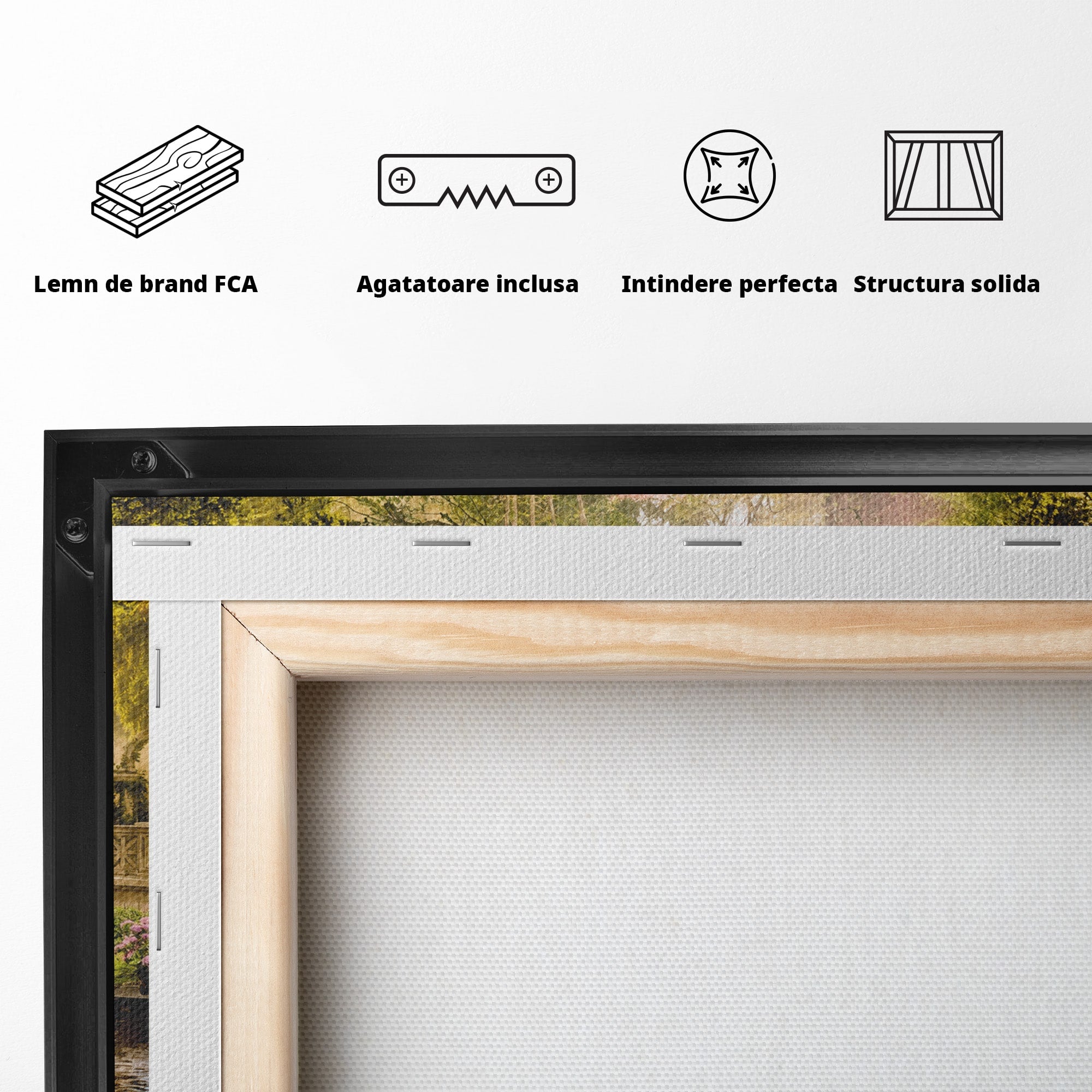 Tablou Canvas Premium LuxCanva® A1739, Gradina De Vis, Gradina, Peisaj, Natura, Relaxare, Living, Culori Vibrante