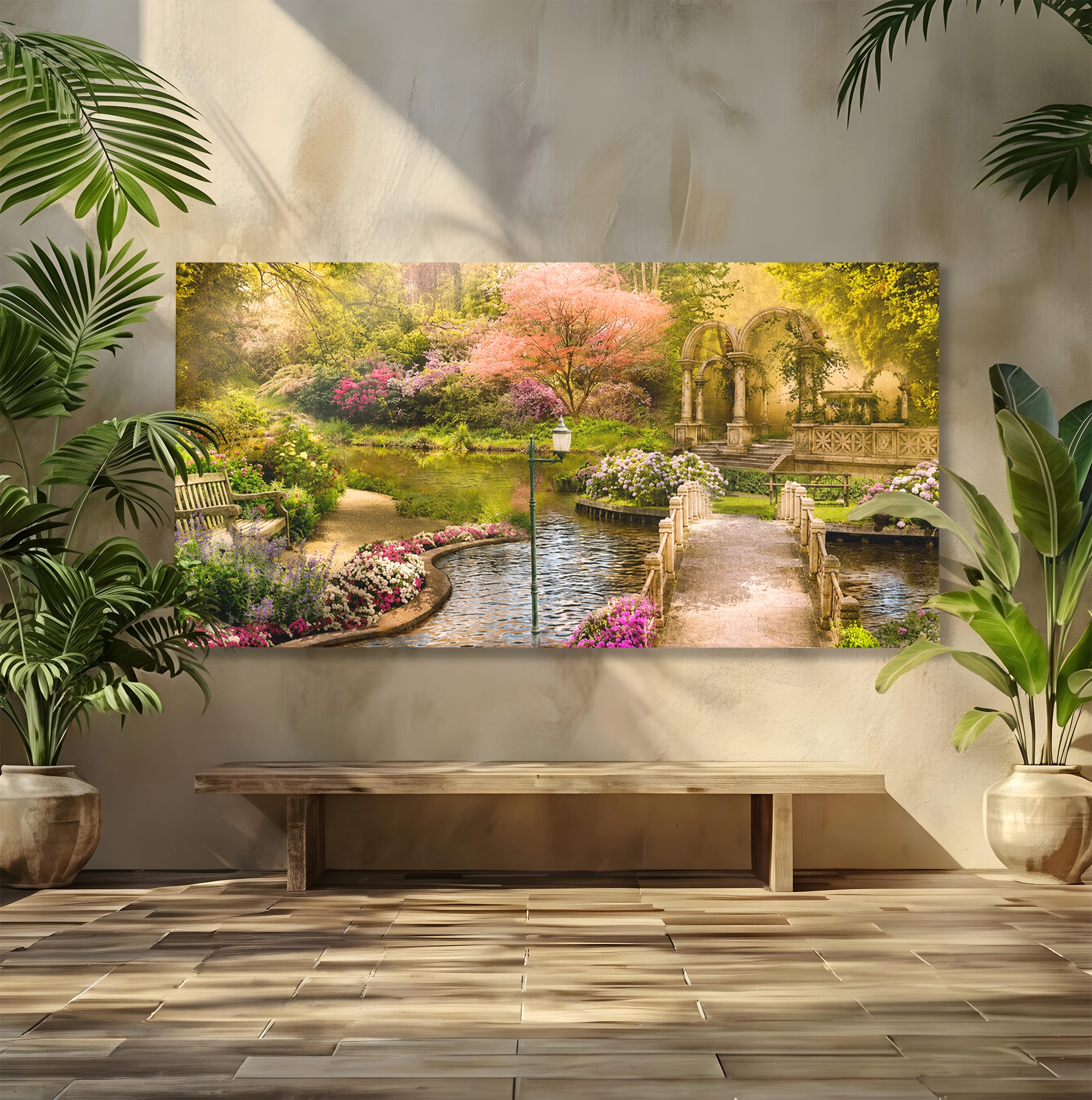 Tablou Canvas Premium LuxCanva® A1739, Gradina De Vis, Gradina, Peisaj, Natura, Relaxare, Living, Culori Vibrante