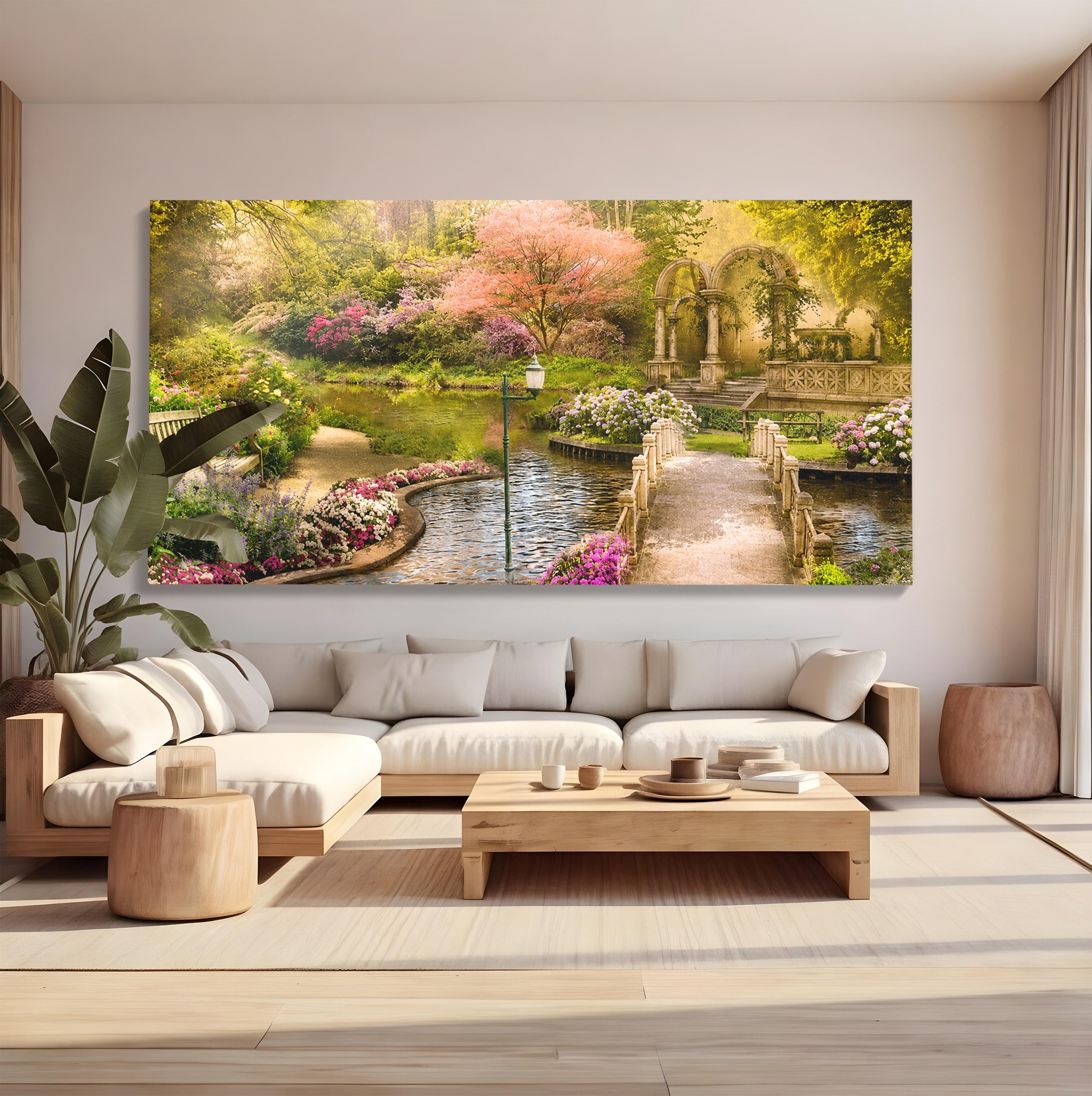 Tablou Canvas Premium LuxCanva® A1739, Gradina De Vis, Gradina, Peisaj, Natura, Relaxare, Living, Culori Vibrante