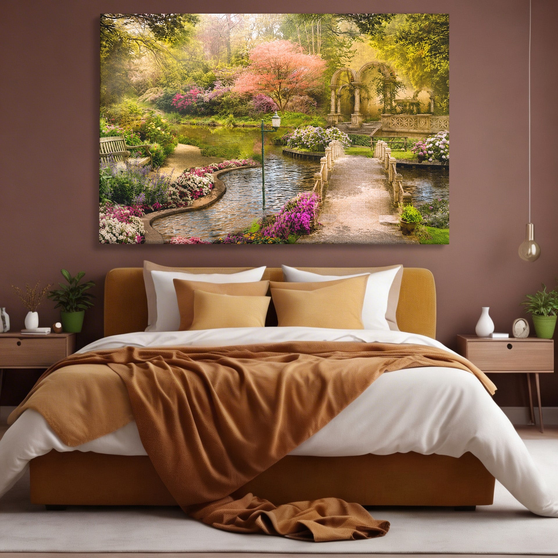 Tablou Canvas Premium LuxCanva® A1739, Gradina De Vis, Gradina, Peisaj, Natura, Relaxare, Living, Culori Vibrante