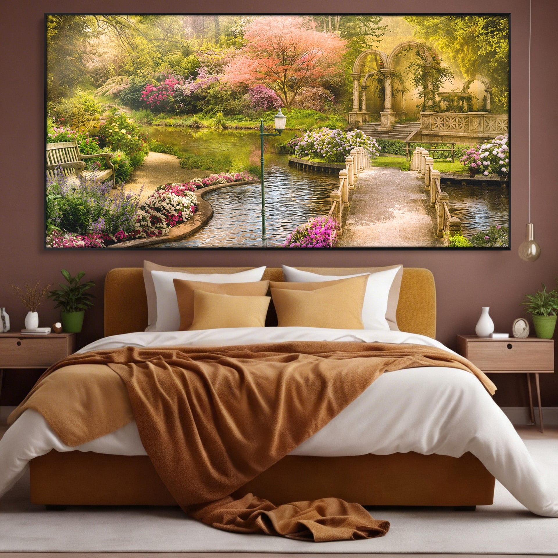 Tablou Canvas Premium LuxCanva® A1739, Gradina De Vis, Gradina, Peisaj, Natura, Relaxare, Living, Culori Vibrante
