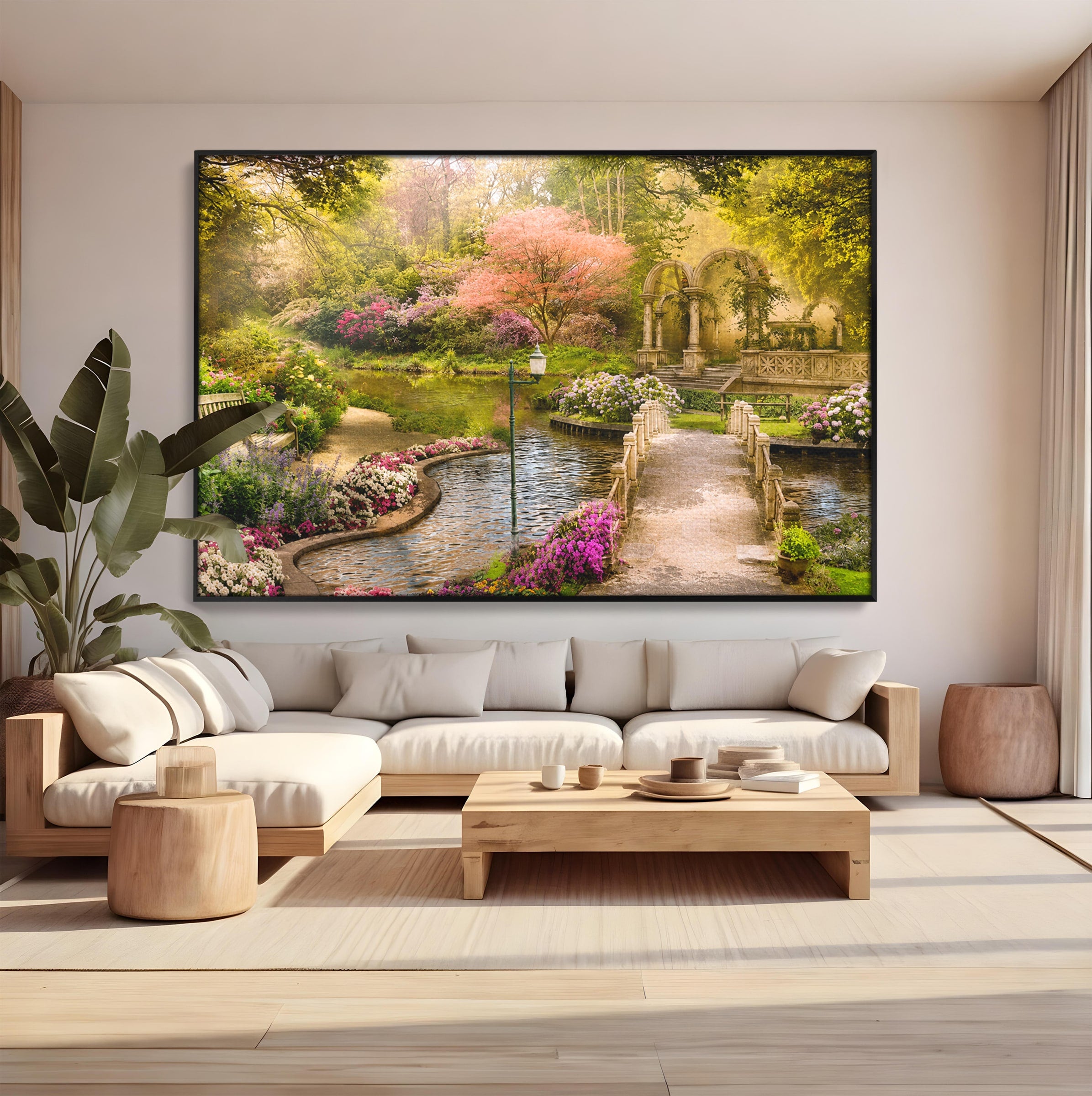 Tablou Canvas Premium LuxCanva® A1739, Gradina De Vis, Gradina, Peisaj, Natura, Relaxare, Living, Culori Vibrante
