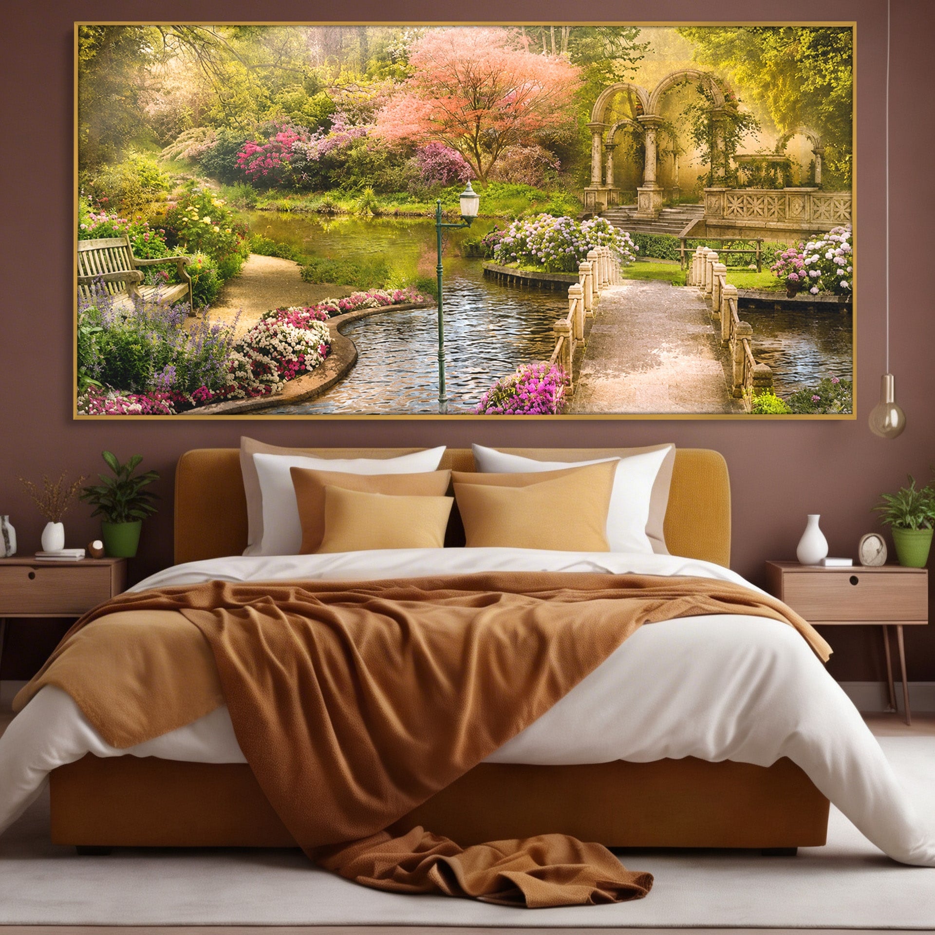 Tablou Canvas Premium LuxCanva® A1739, Gradina De Vis, Gradina, Peisaj, Natura, Relaxare, Living, Culori Vibrante