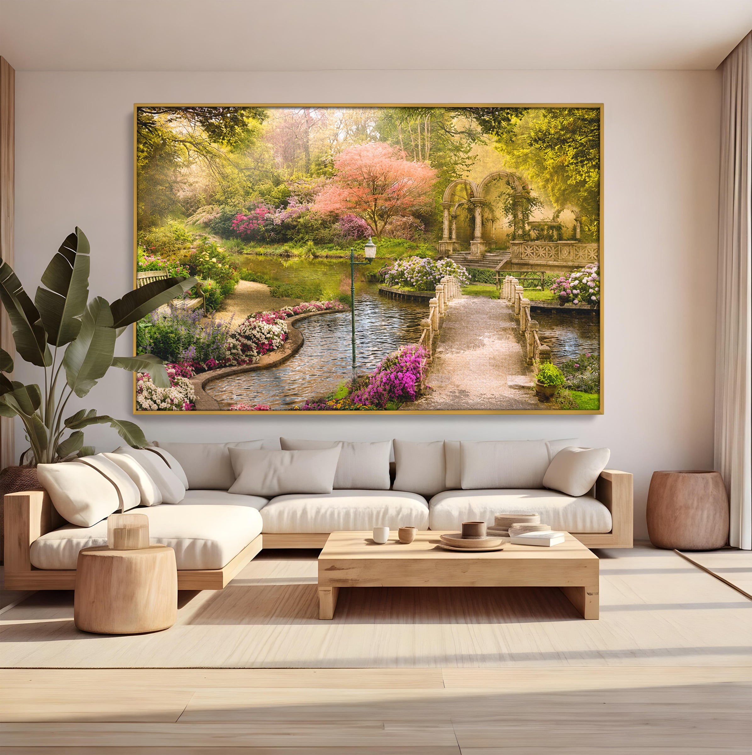 Tablou Canvas Premium LuxCanva® A1739, Gradina De Vis, Gradina, Peisaj, Natura, Relaxare, Living, Culori Vibrante