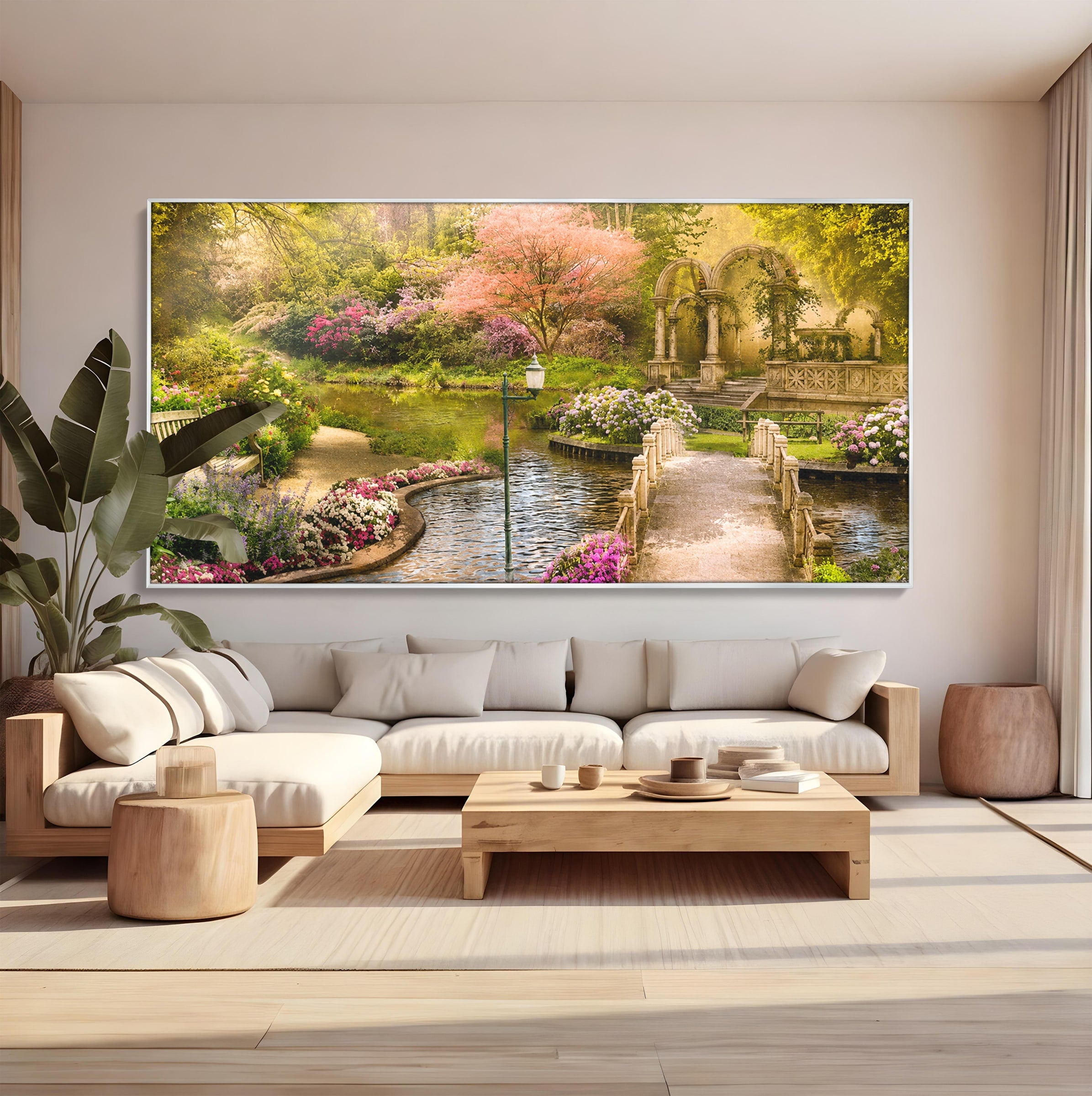 Tablou Canvas Premium LuxCanva® A1739, Gradina De Vis, Gradina, Peisaj, Natura, Relaxare, Living, Culori Vibrante