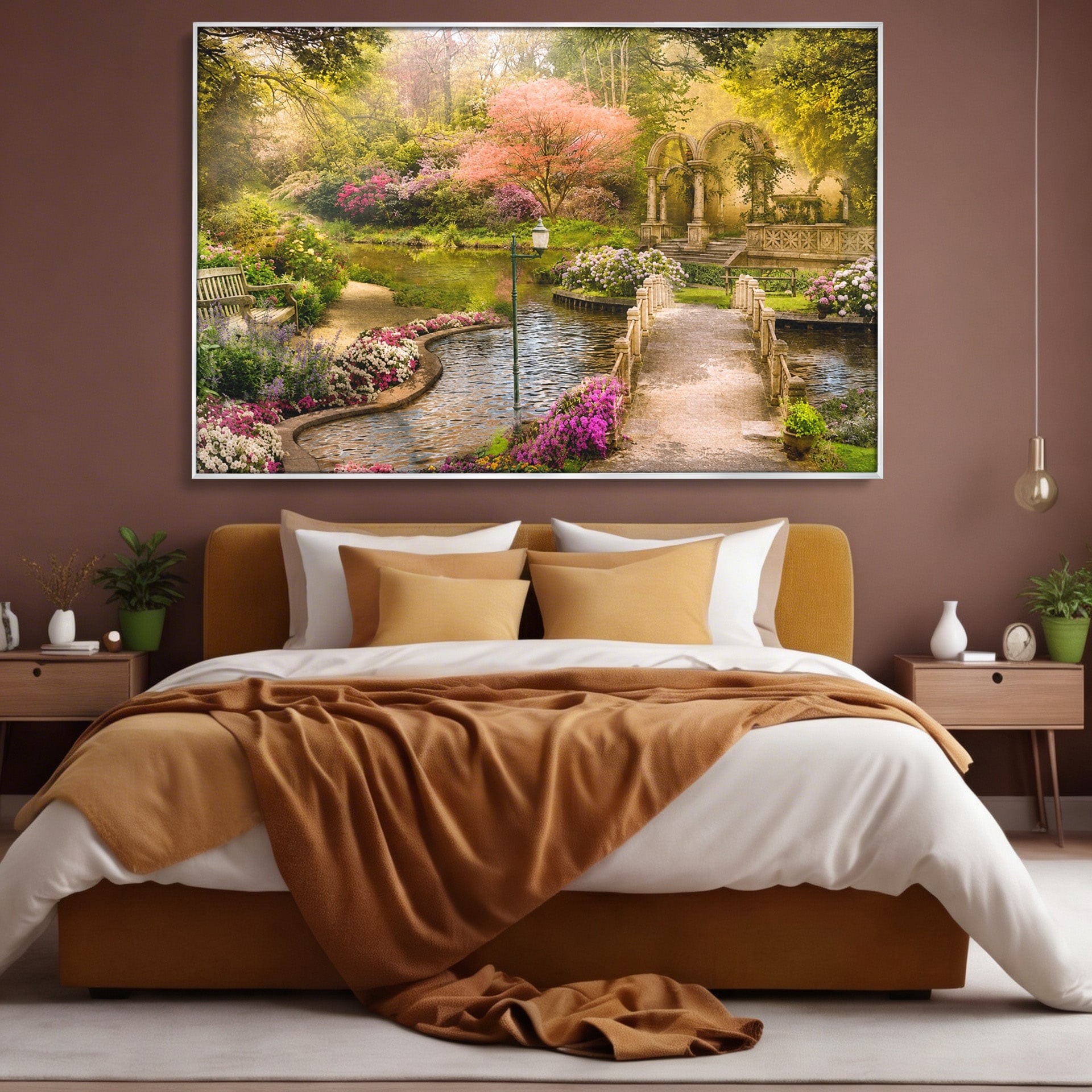 Tablou Canvas Premium LuxCanva® A1739, Gradina De Vis, Gradina, Peisaj, Natura, Relaxare, Living, Culori Vibrante