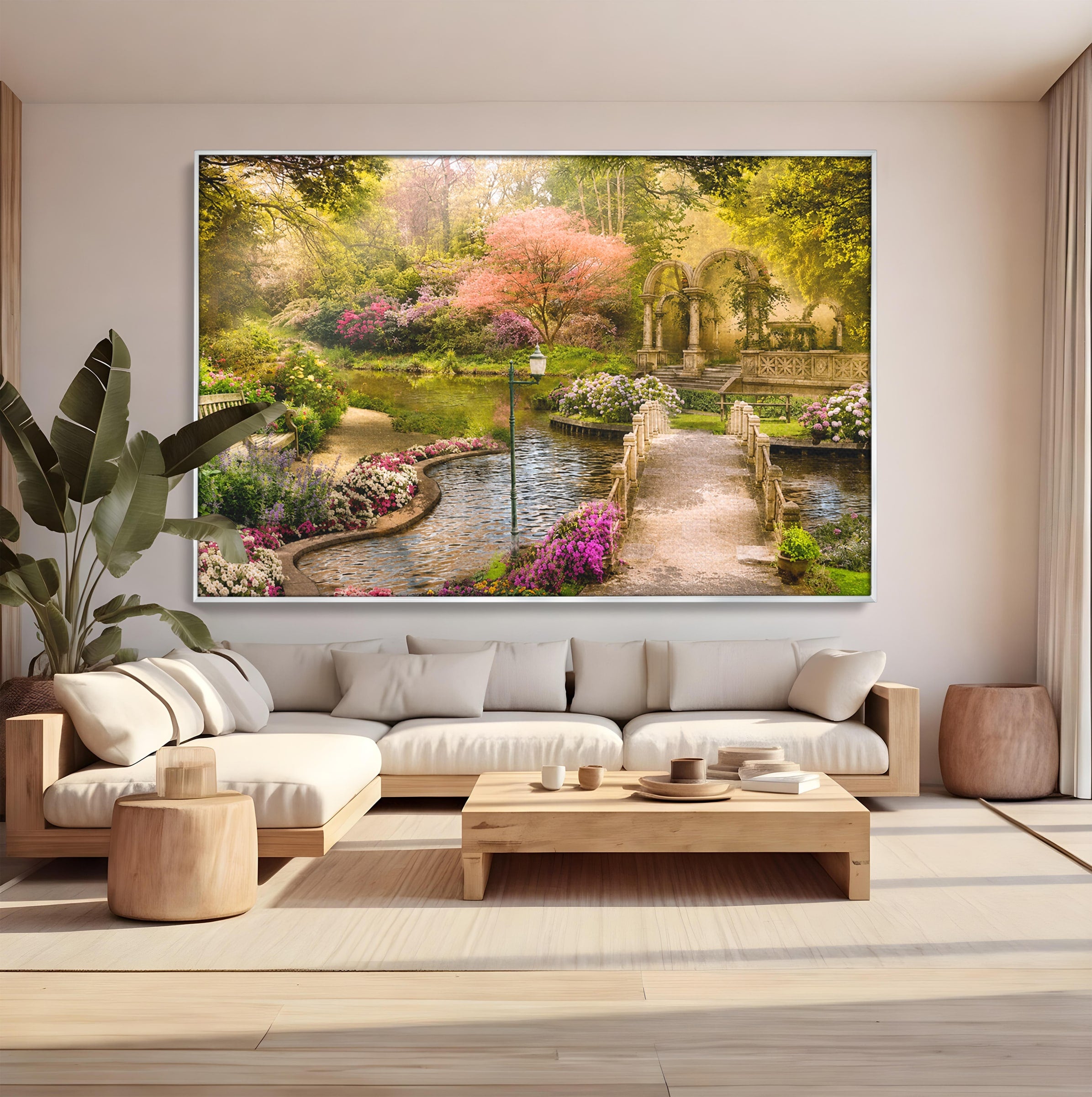 Tablou Canvas Premium LuxCanva® A1739, Gradina De Vis, Gradina, Peisaj, Natura, Relaxare, Living, Culori Vibrante