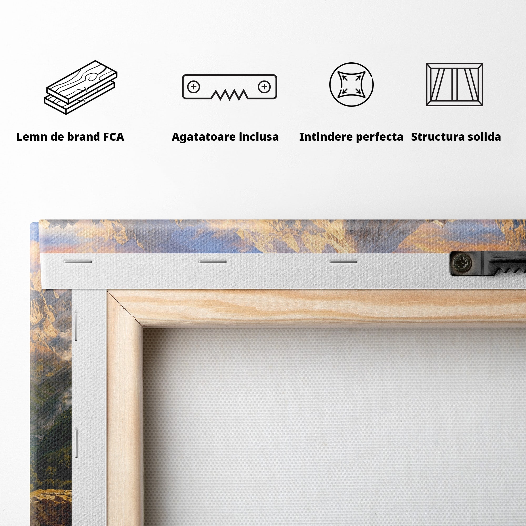 Tablou Canvas Premium LuxCanva® A1742, Peisaj Montan Idilic, Peisaj, Munti, Natura, Vara, Exterior, Living, Culori Vibrante