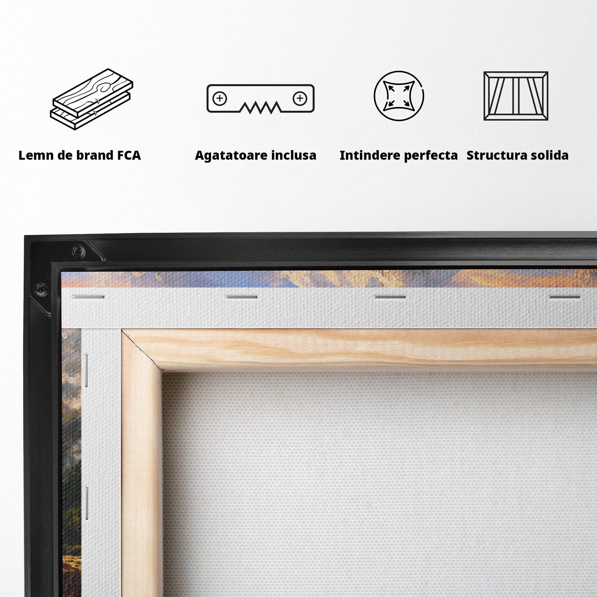 Tablou Canvas Premium LuxCanva® A1742, Peisaj Montan Idilic, Peisaj, Munti, Natura, Vara, Exterior, Living, Culori Vibrante