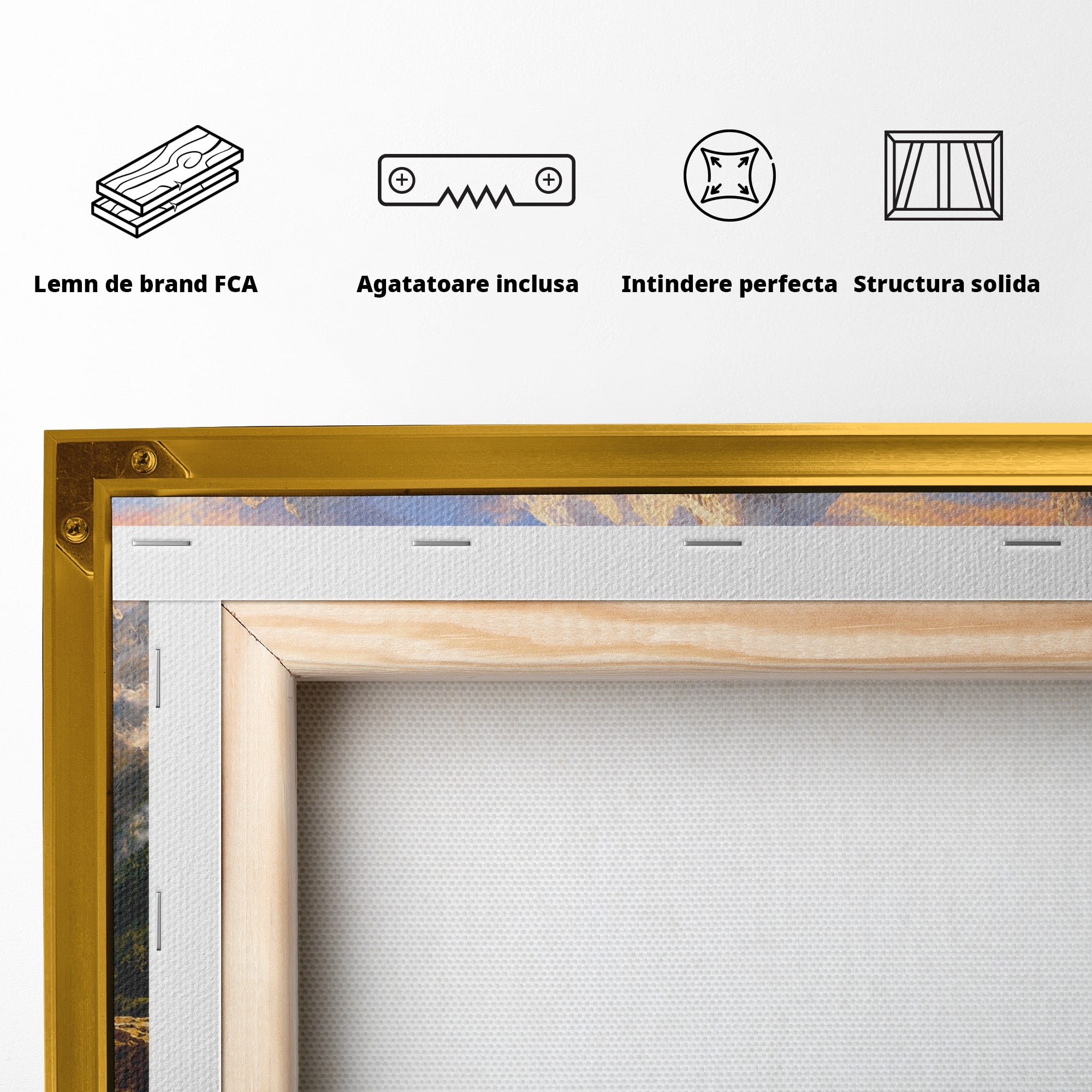Tablou Canvas Premium LuxCanva® A1742, Peisaj Montan Idilic, Peisaj, Munti, Natura, Vara, Exterior, Living, Culori Vibrante