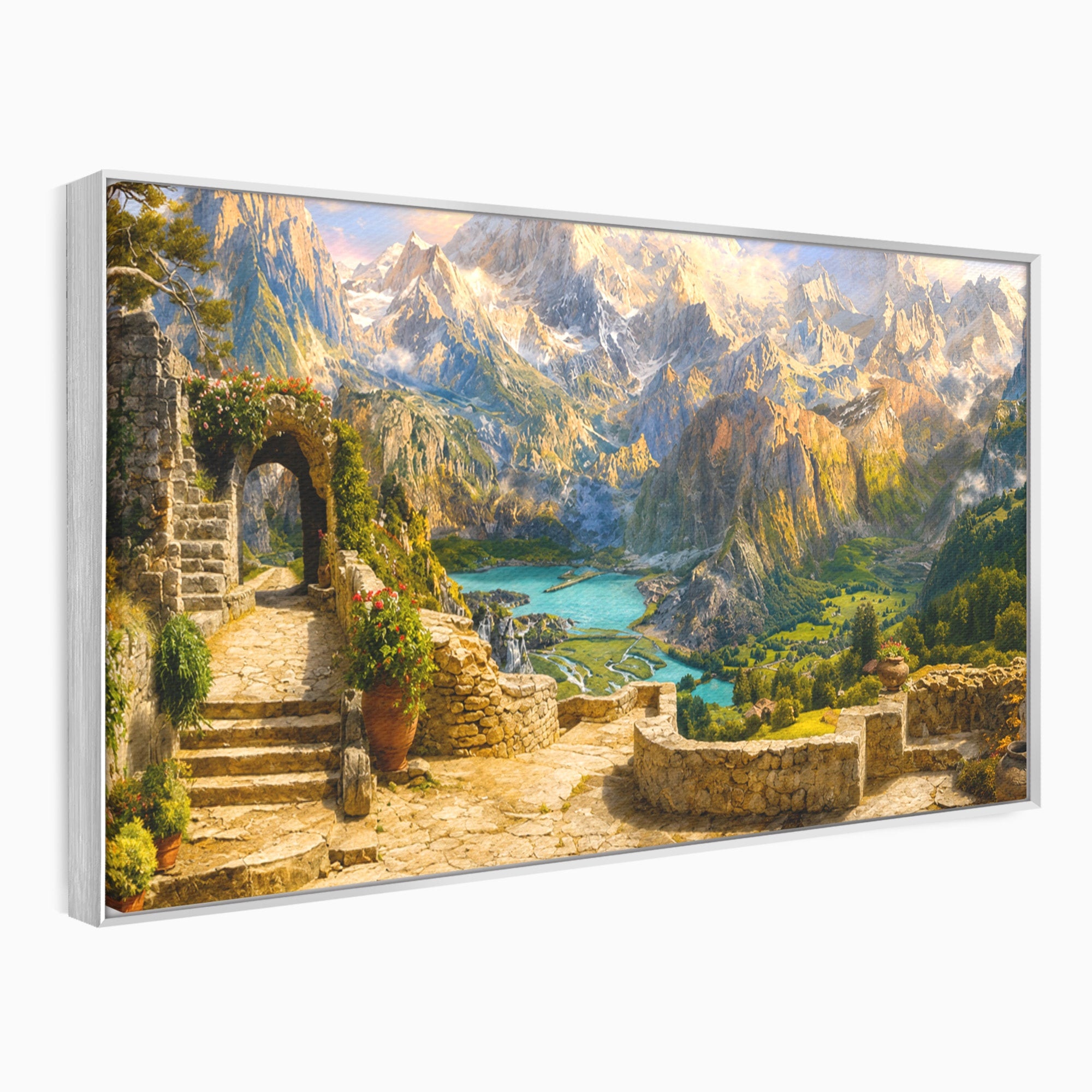 Tablou Canvas Premium LuxCanva® A1742, Peisaj Montan Idilic, Peisaj, Munti, Natura, Vara, Exterior, Living, Culori Vibrante