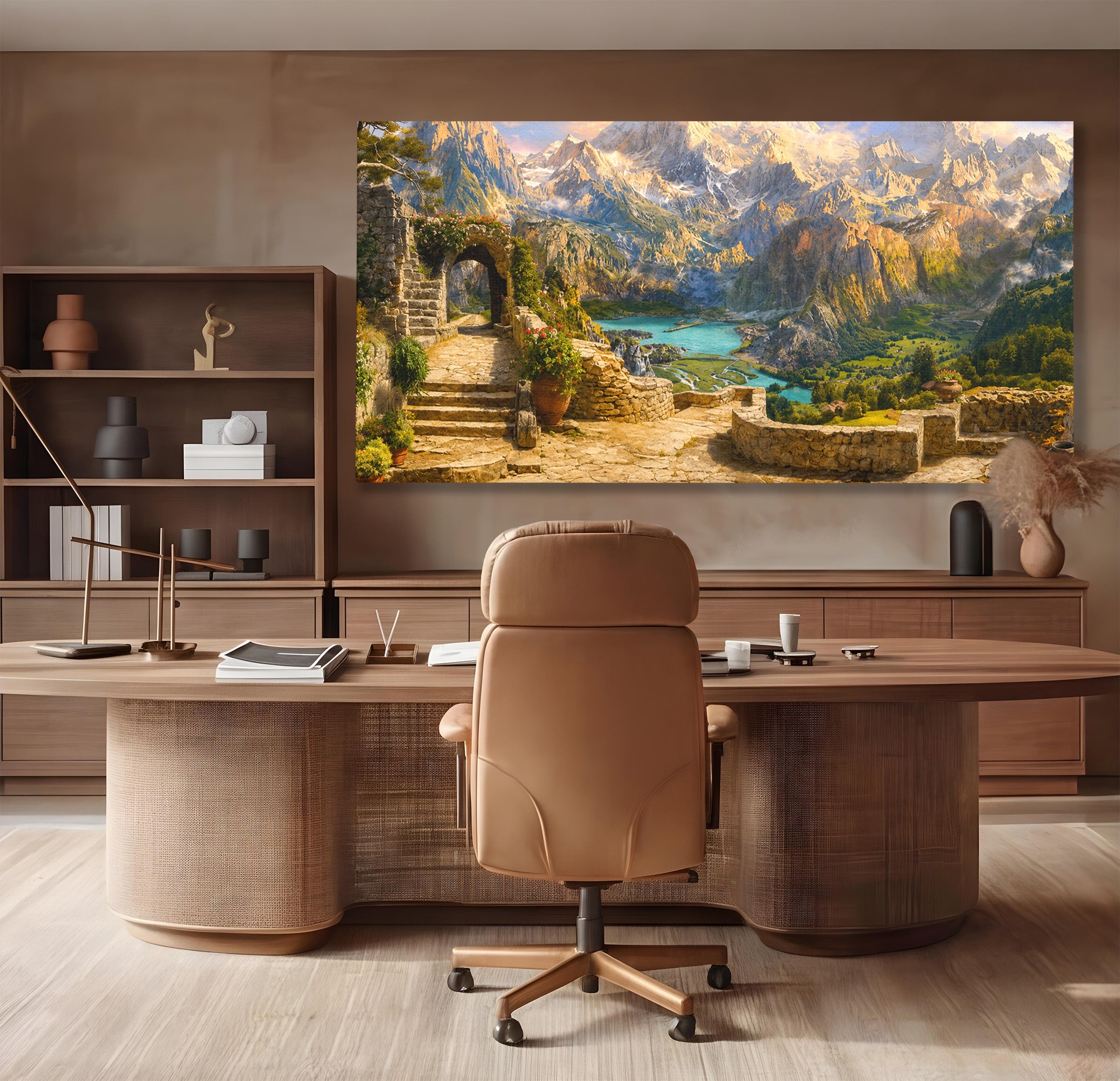 Tablou Canvas Premium LuxCanva® A1742, Peisaj Montan Idilic, Peisaj, Munti, Natura, Vara, Exterior, Living, Culori Vibrante