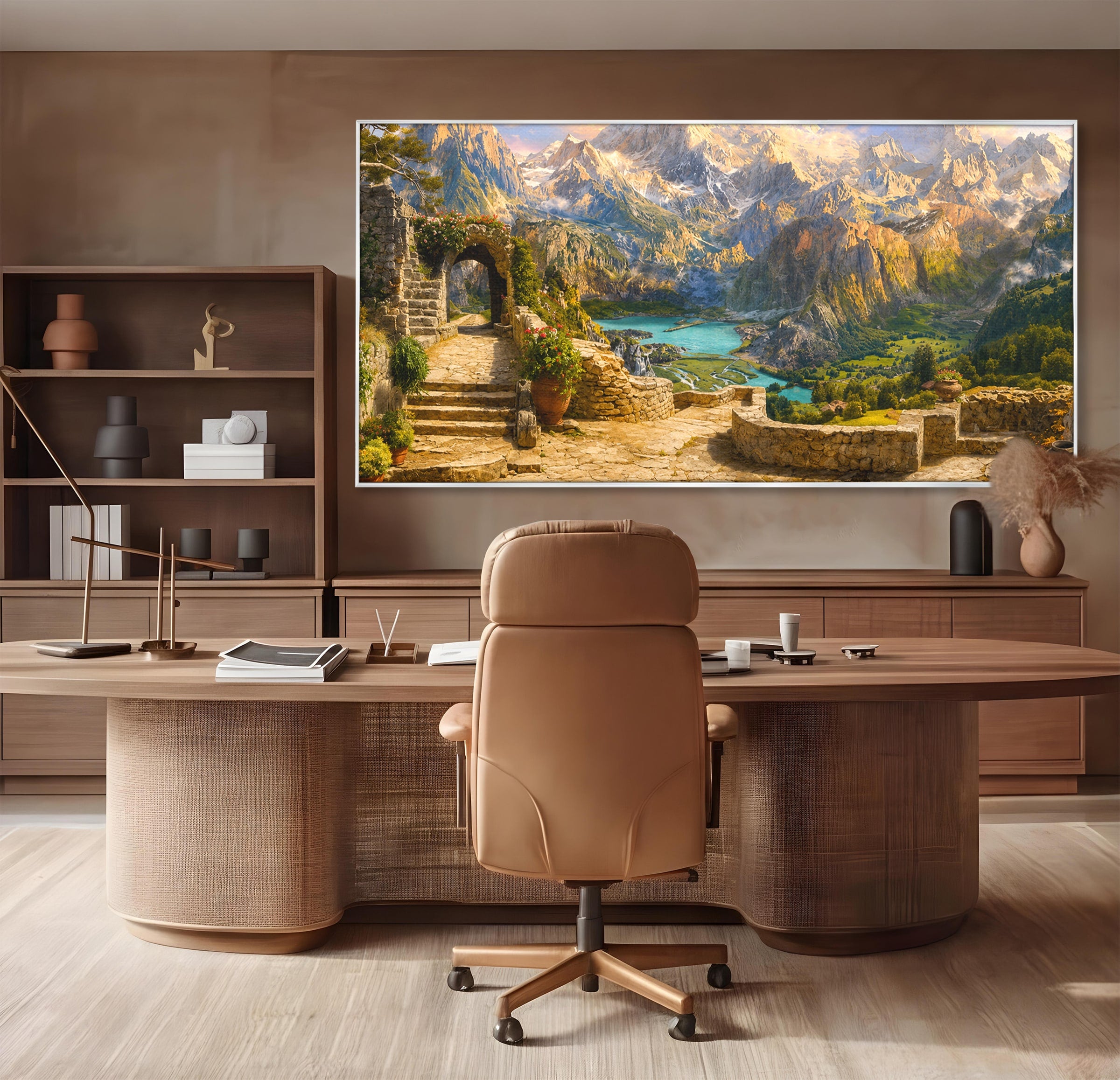 Tablou Canvas Premium LuxCanva® A1742, Peisaj Montan Idilic, Peisaj, Munti, Natura, Vara, Exterior, Living, Culori Vibrante